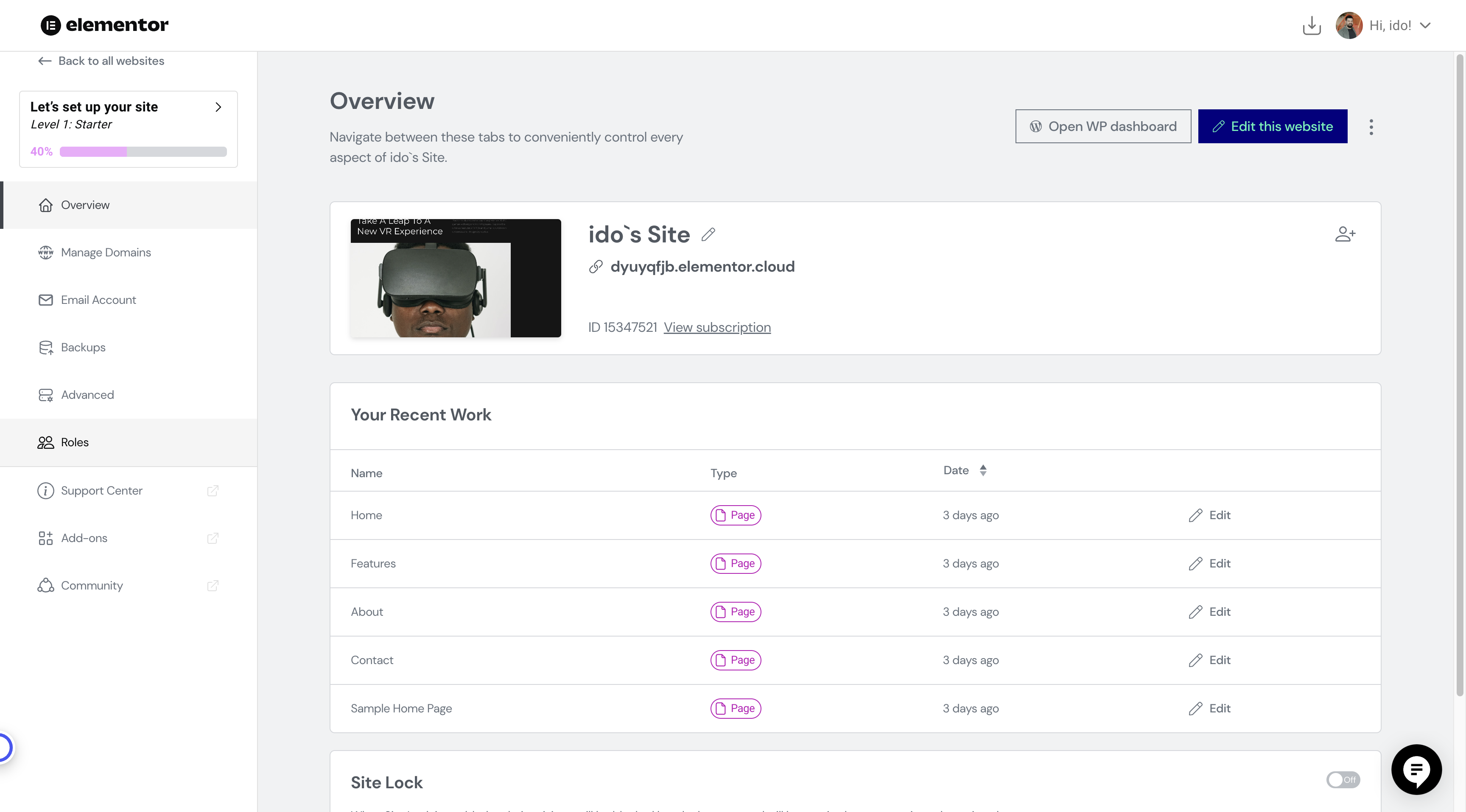 Step #3: Click on "Roles"