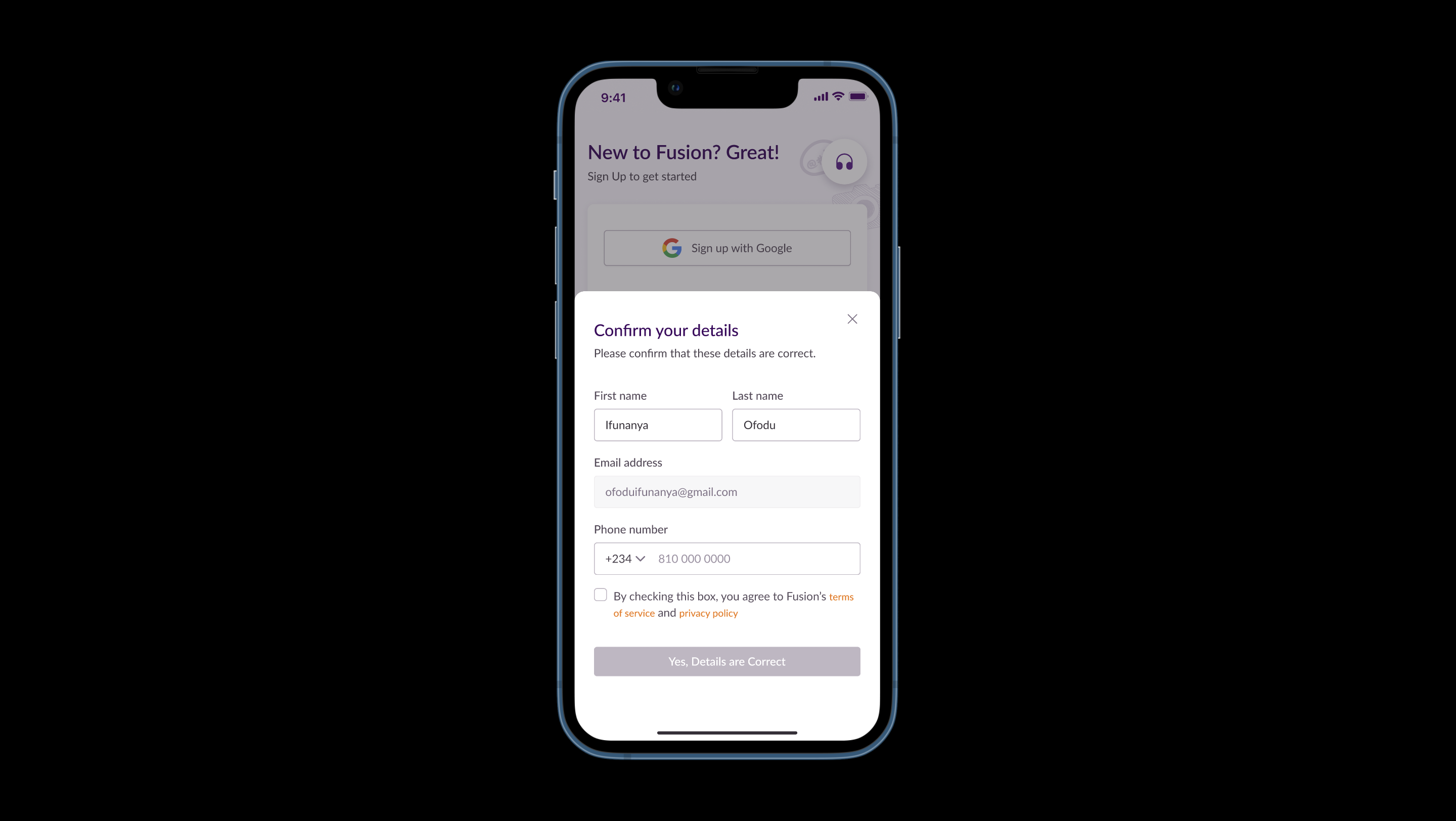 Step #4: Confirm that your details are correct and update them where necessary