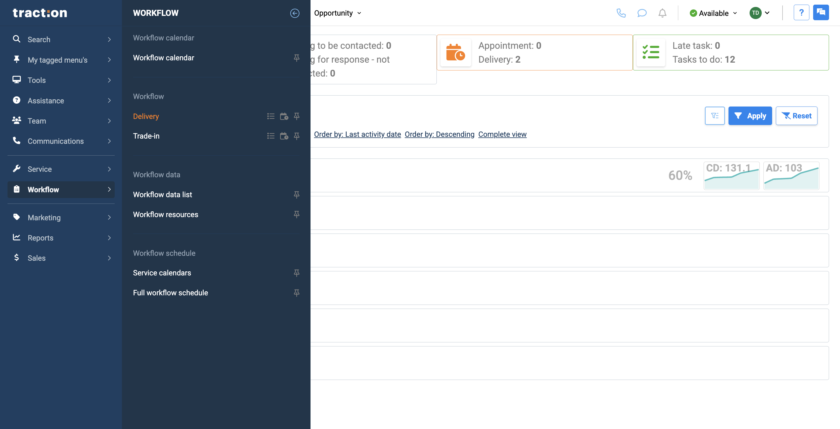 Step #2: and select an existing workflow.