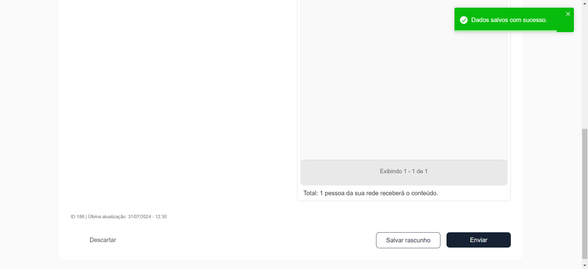 Step #38: Aqui é só configurar o envio e clicar em 'Enviar'