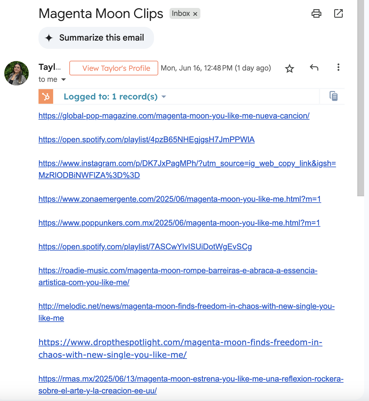 Step #1: Start the email that has all the links for the clips you will make