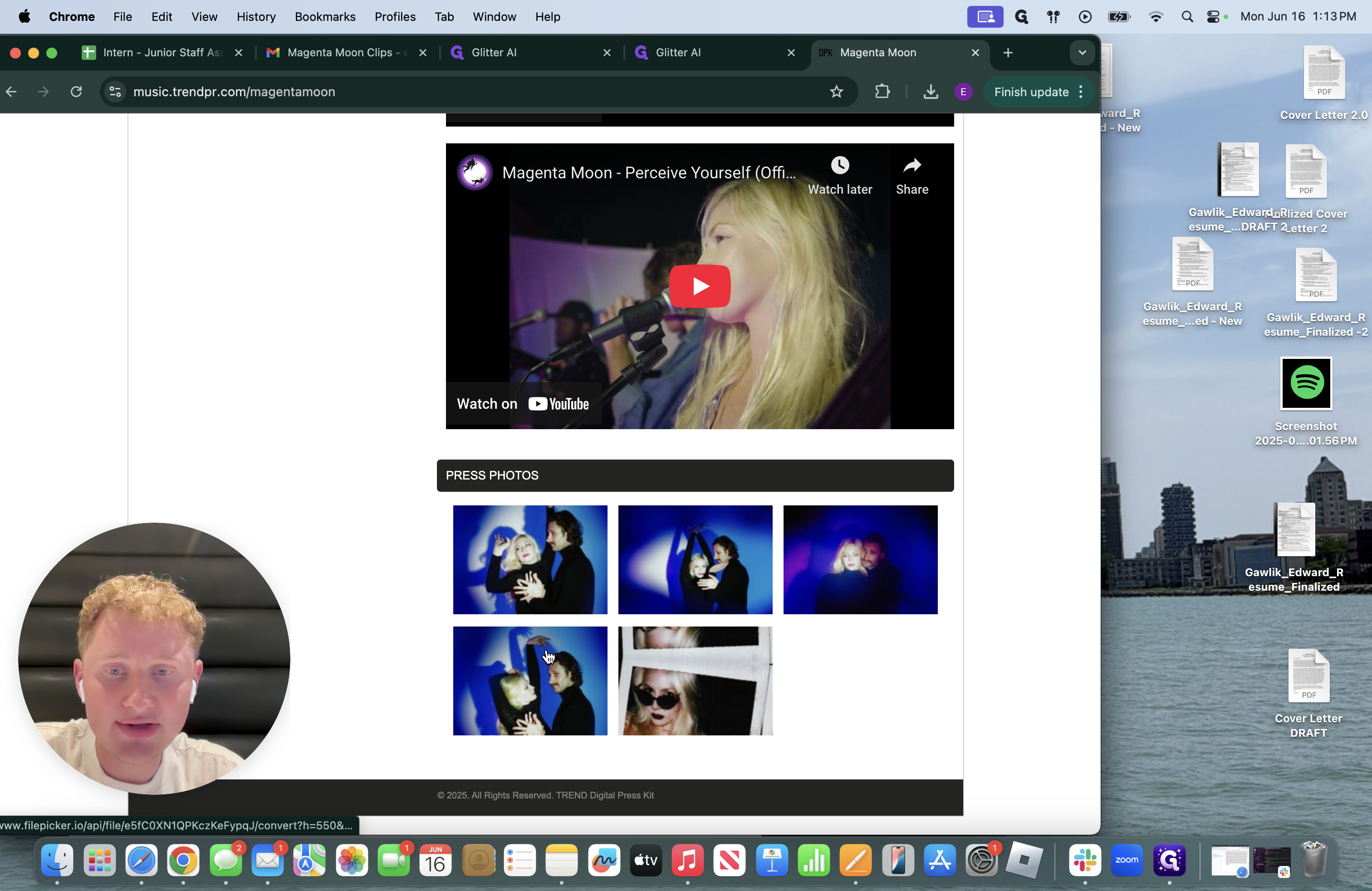 Step #3: Click on the appropriate image that you want to use at the bottom of the press kit