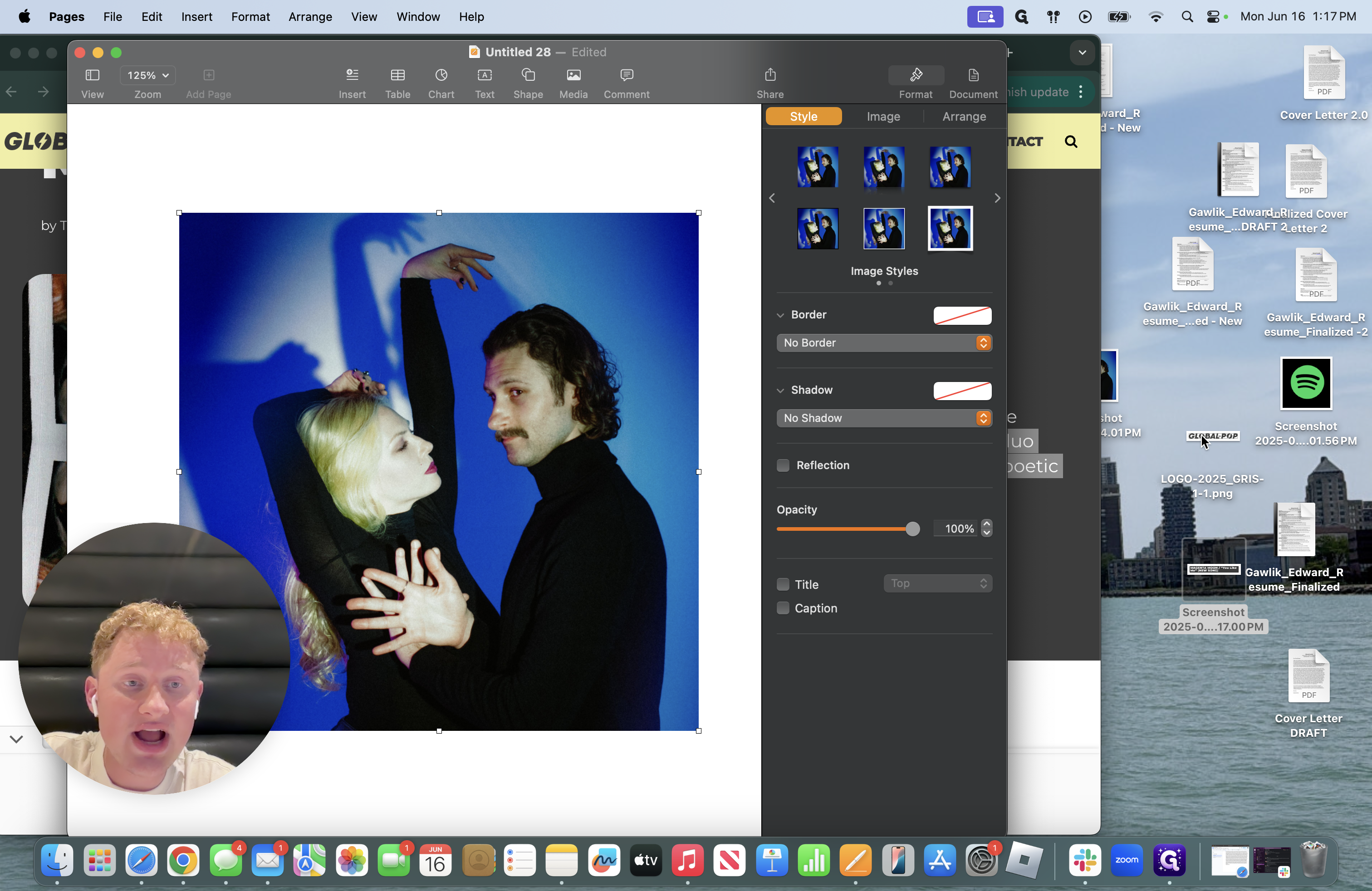 Step #18: Now we can start to make the clip. Take the name of the media outlet and drag it to your document. 