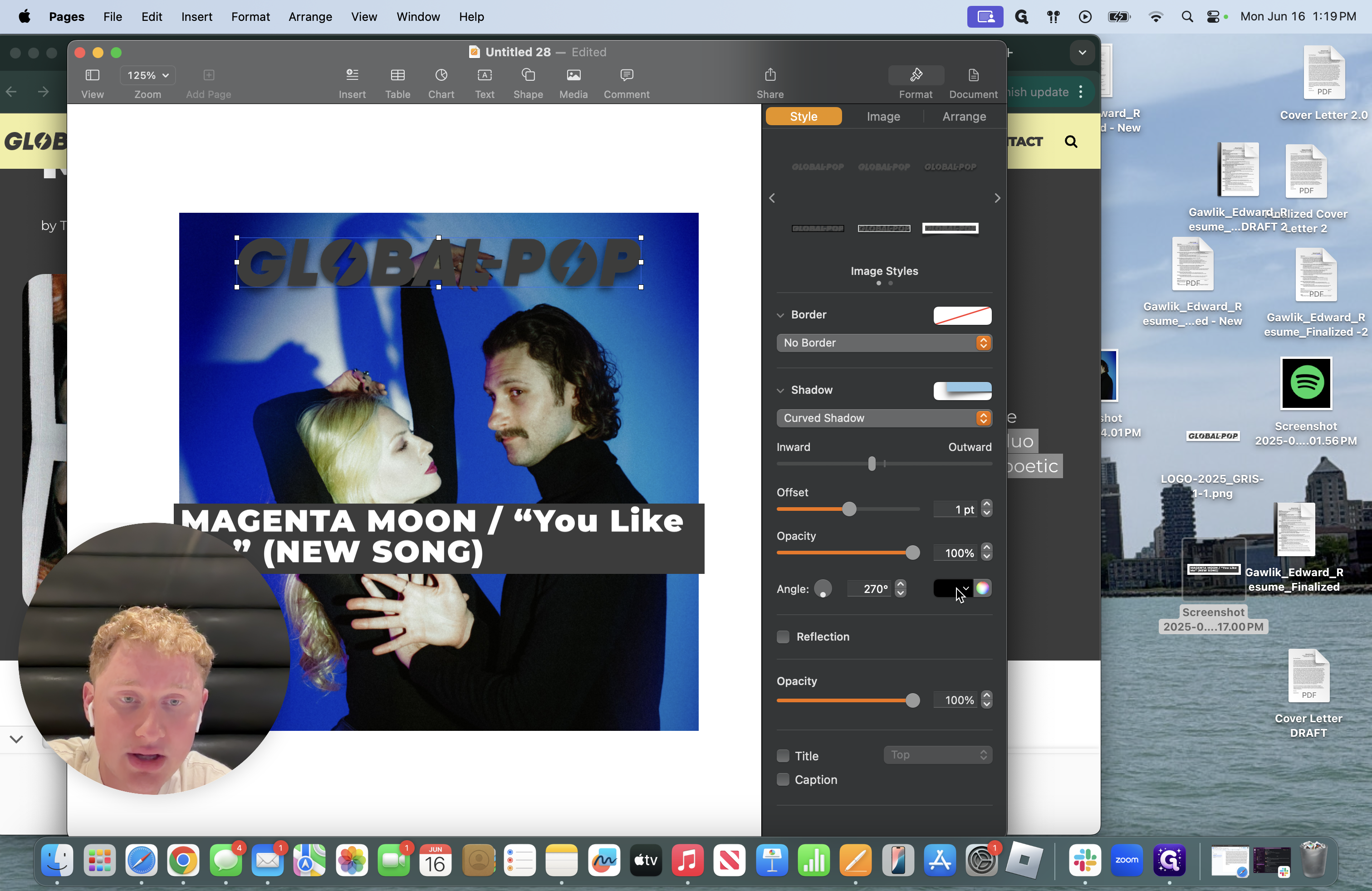 Step #23: Click the color palette feature to change the shadow color if it is too hard to read 