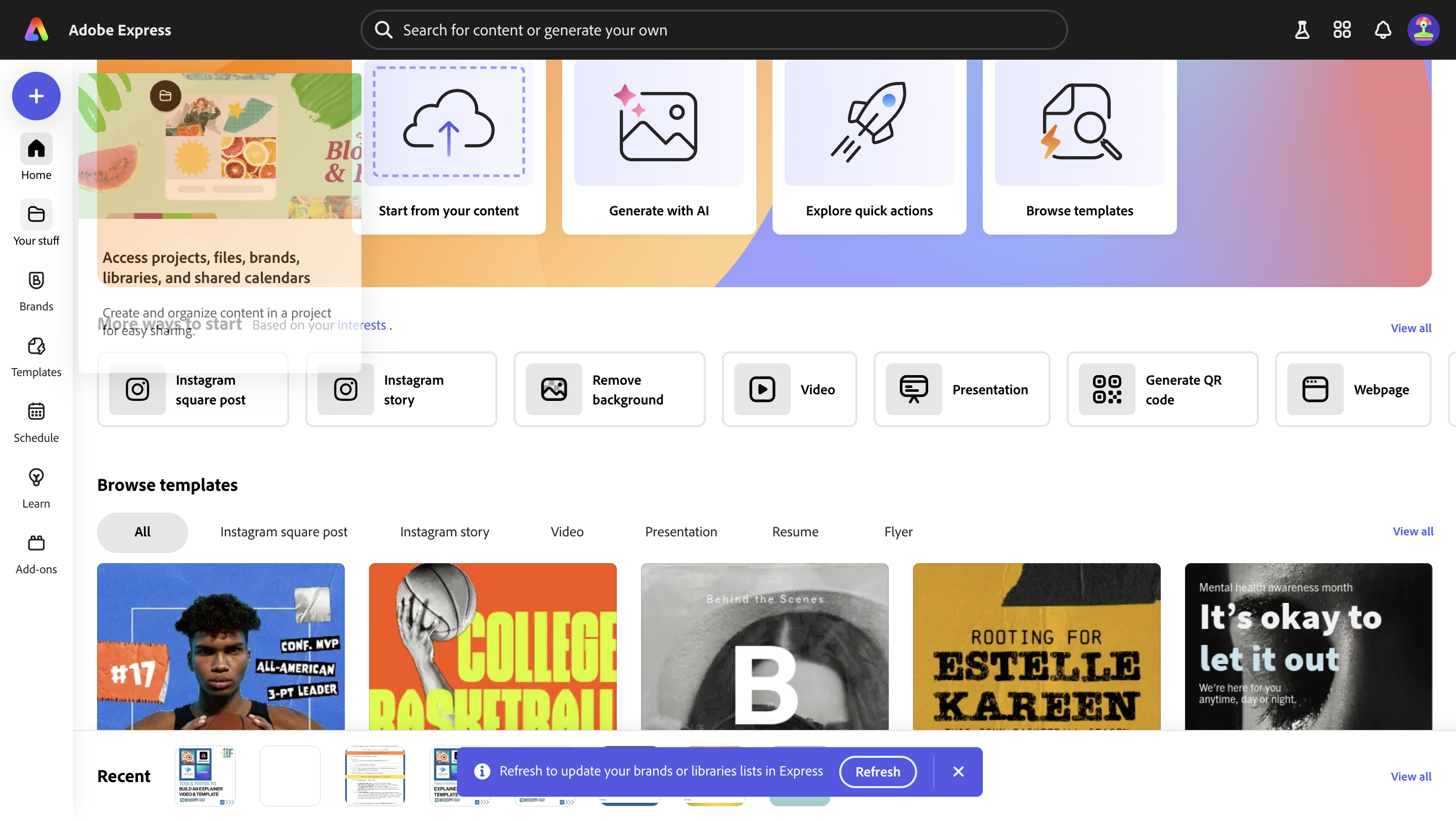 Step #18: Click on "Your stuff"