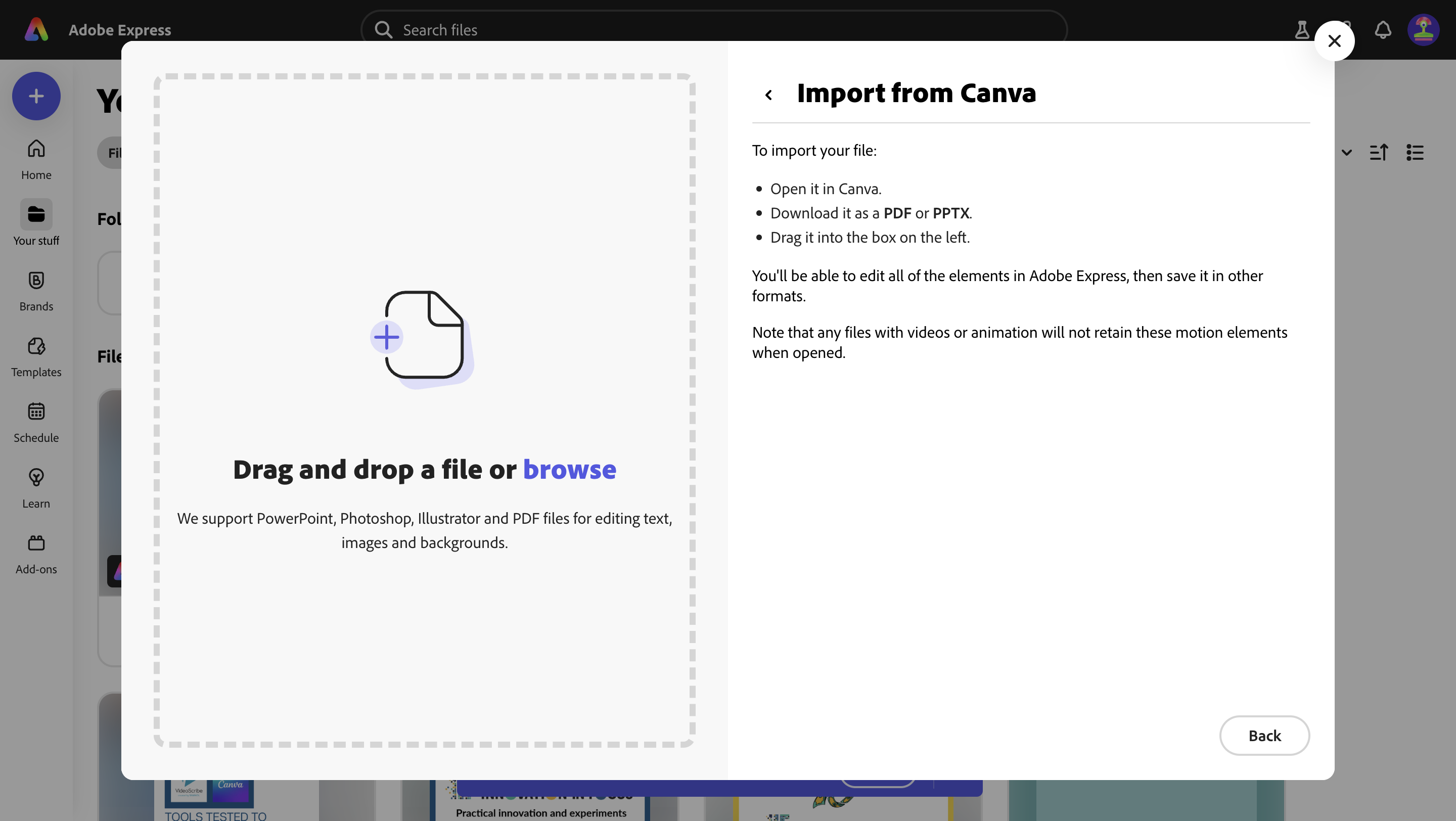 Step #22: For Canva, you must download any content as PDF or PPTX.