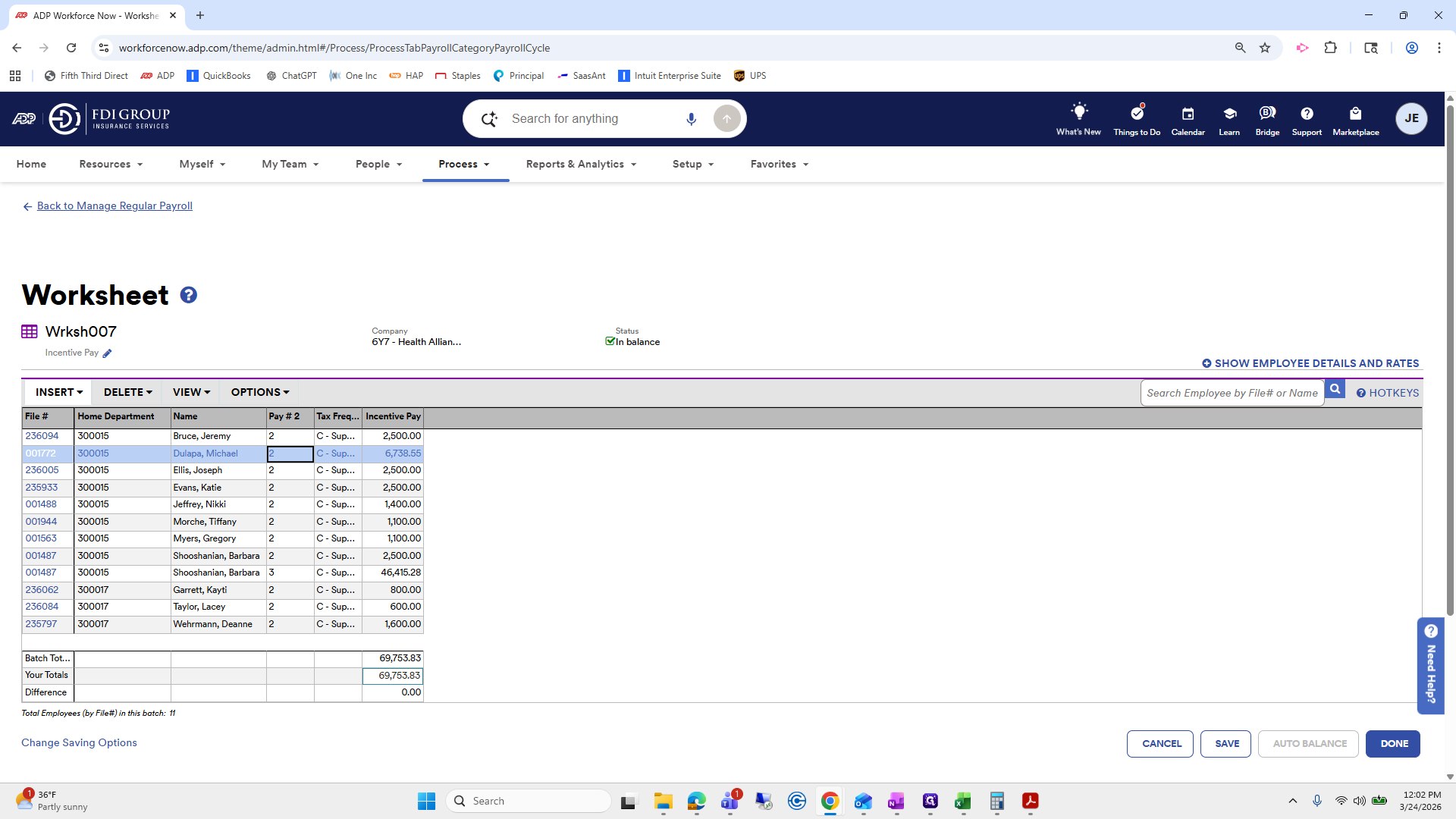 Step #204: Click on "INSERT▾"