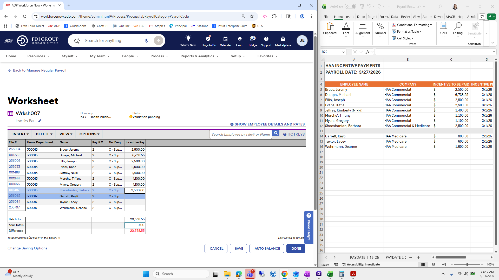 Step #150: Click on "1,100.00 2,500.00"