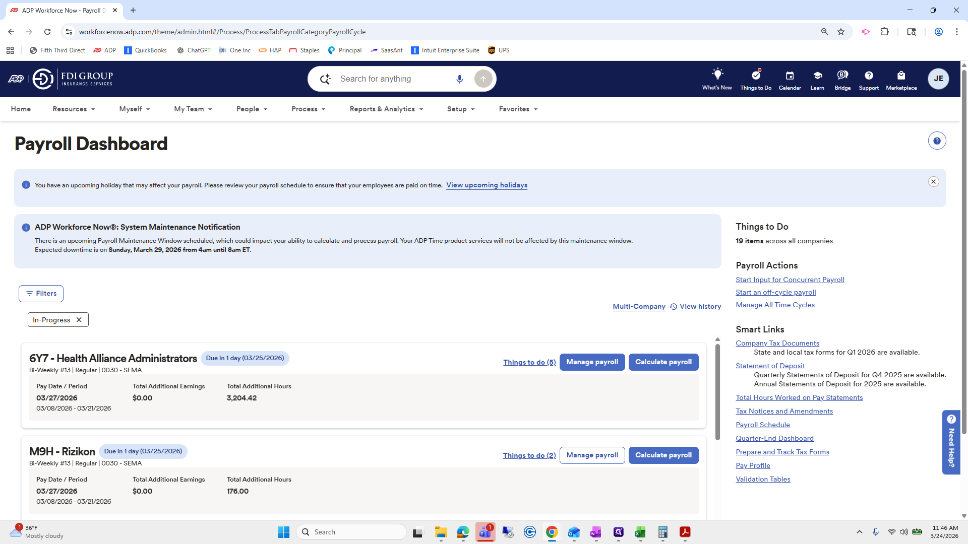Step #65: Click on "Manage payroll"