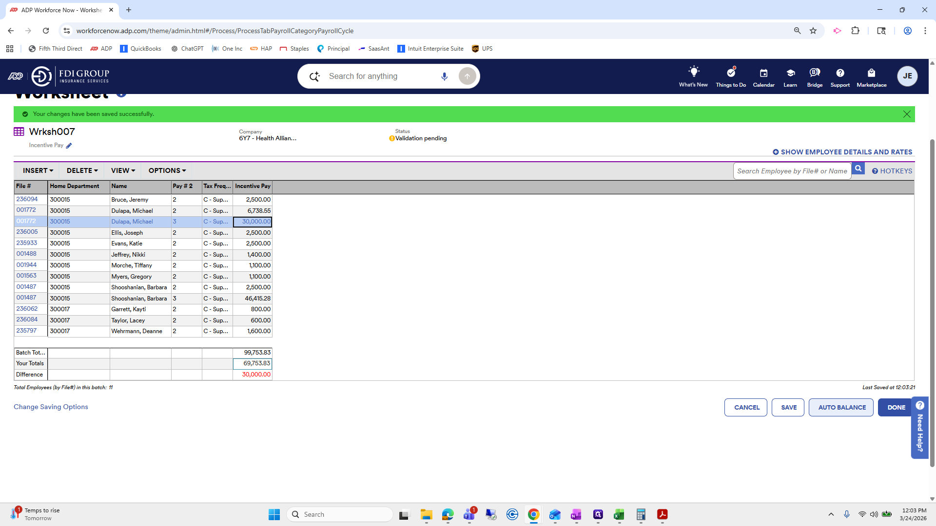Step #215: Click on "AUTO BALANCE"