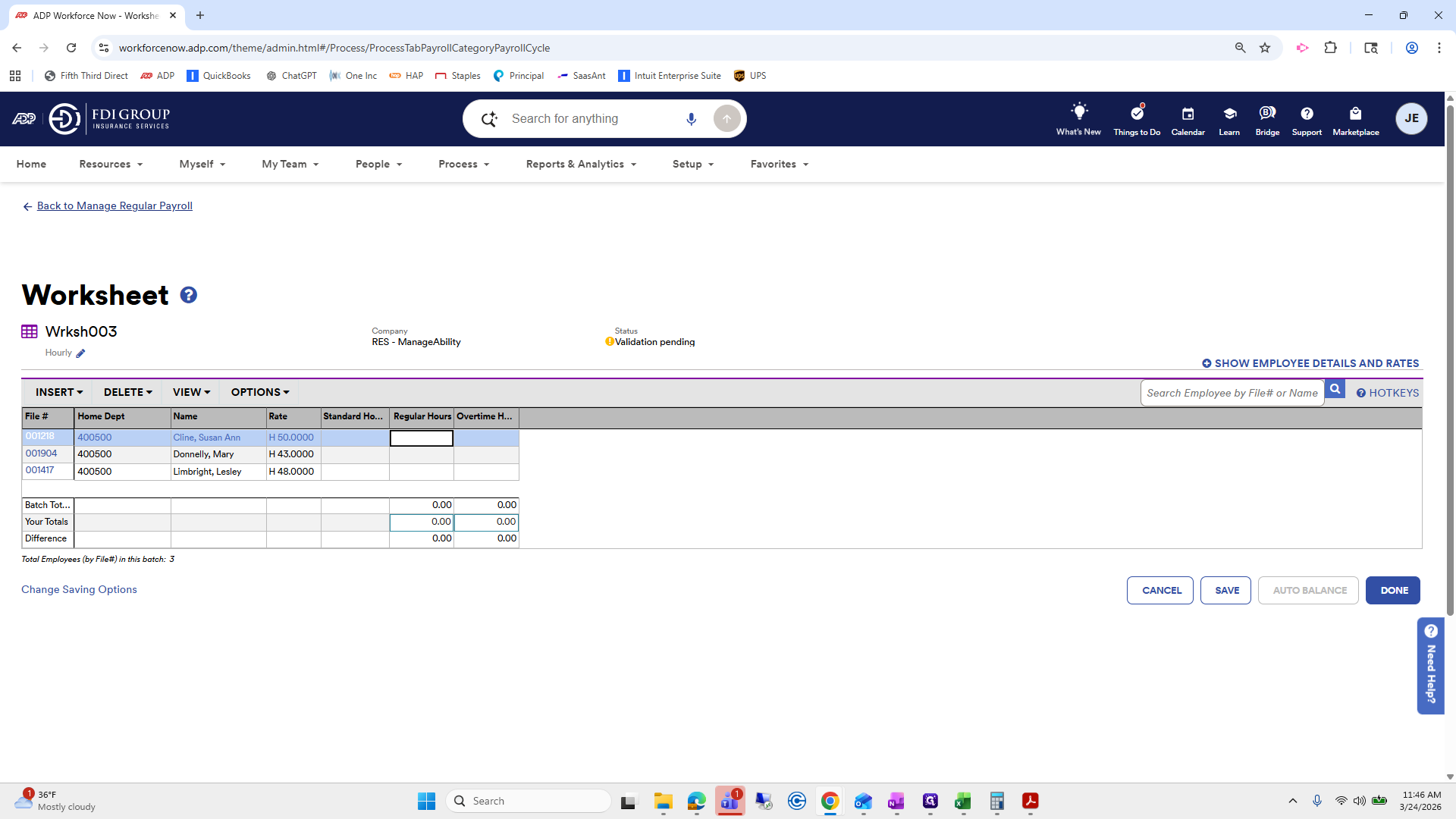 Step #60: Click on "← Back to Manage Regular Payroll"