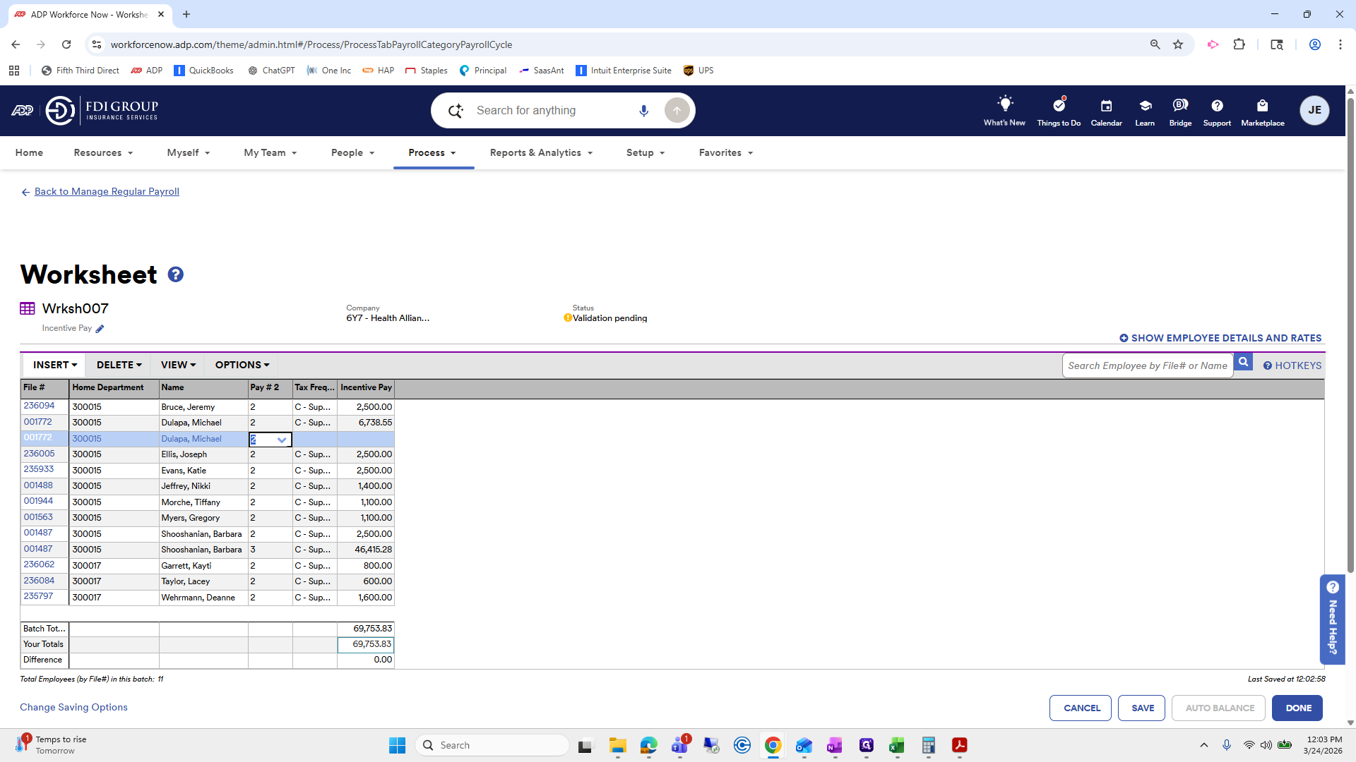 Step #206: Click on "✓"