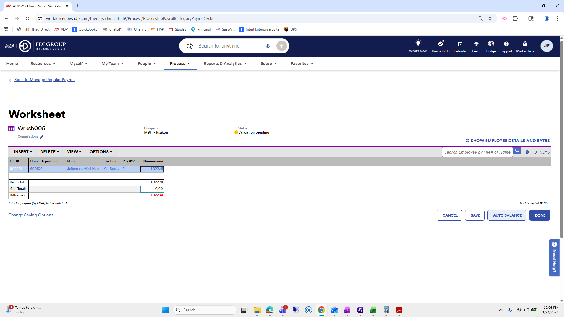 Step #287: Drag "AUTO BALANCE"