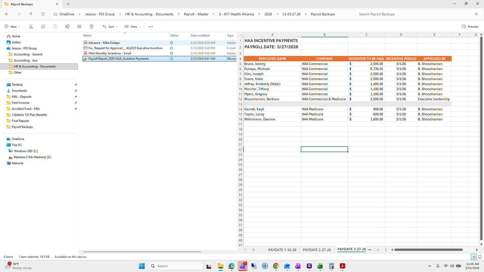 Step #77: Click on "Advance - Mike Dulapa"