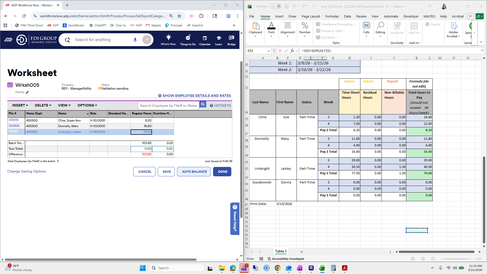 Step #56: Click on "AUTO BALANCE"
