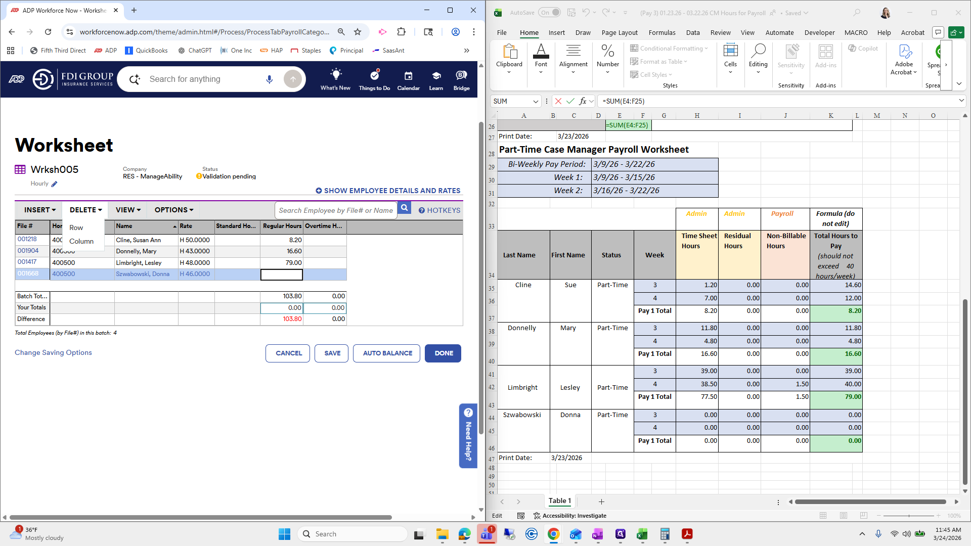 Step #49: Click on "DELETE▾"