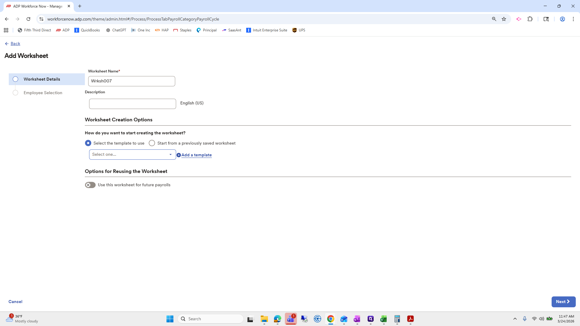 Step #96: Click on "Select one"