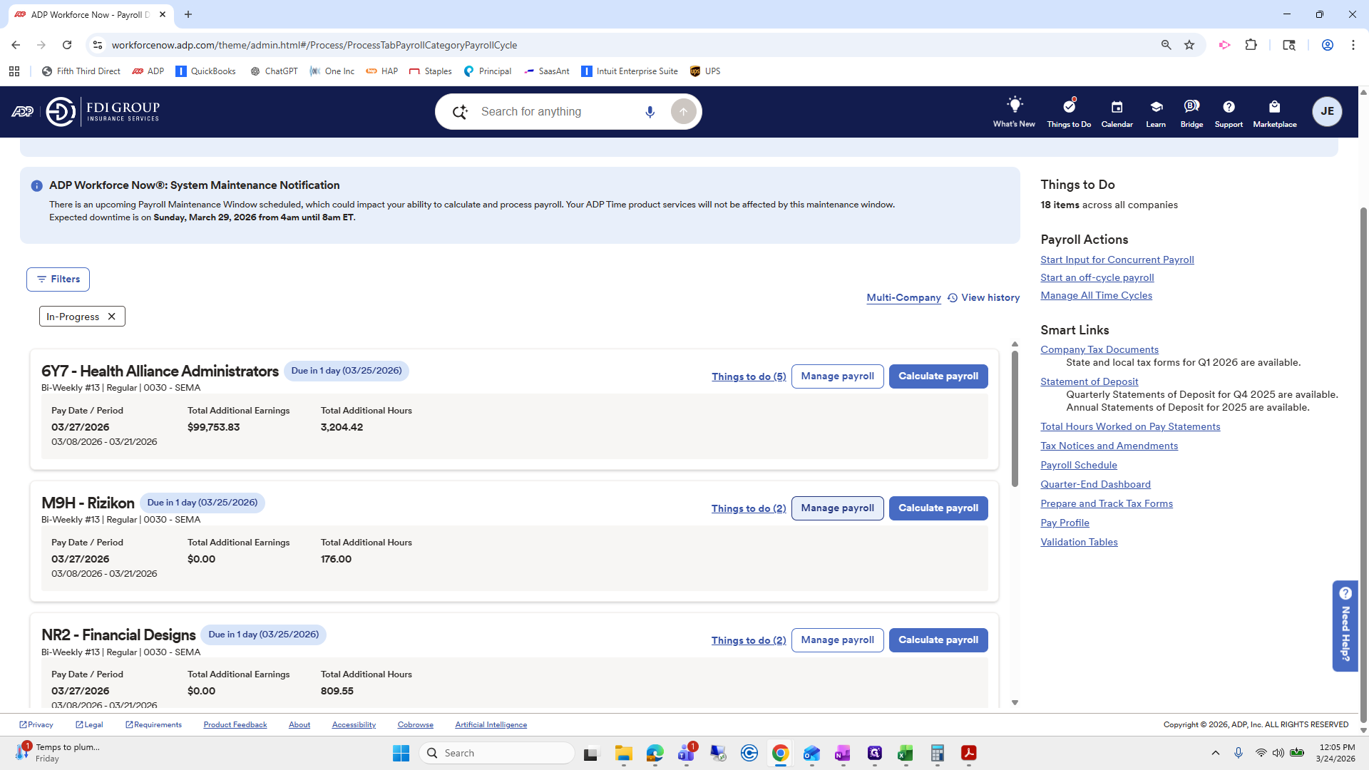 Step #251: Click on "Manage payroll"