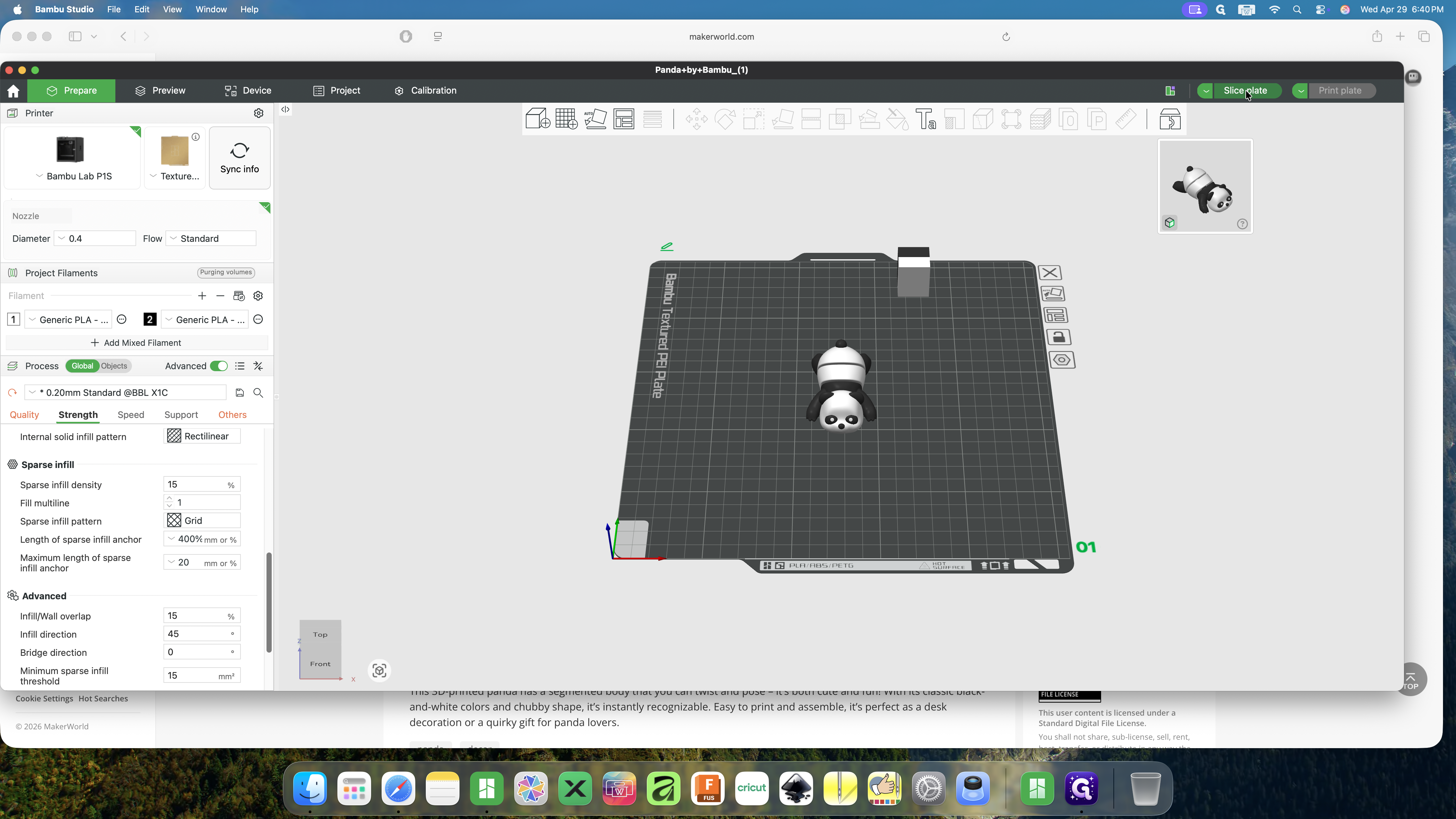 Step #11: Click Slice plate in the top right corner to process the toolpath.