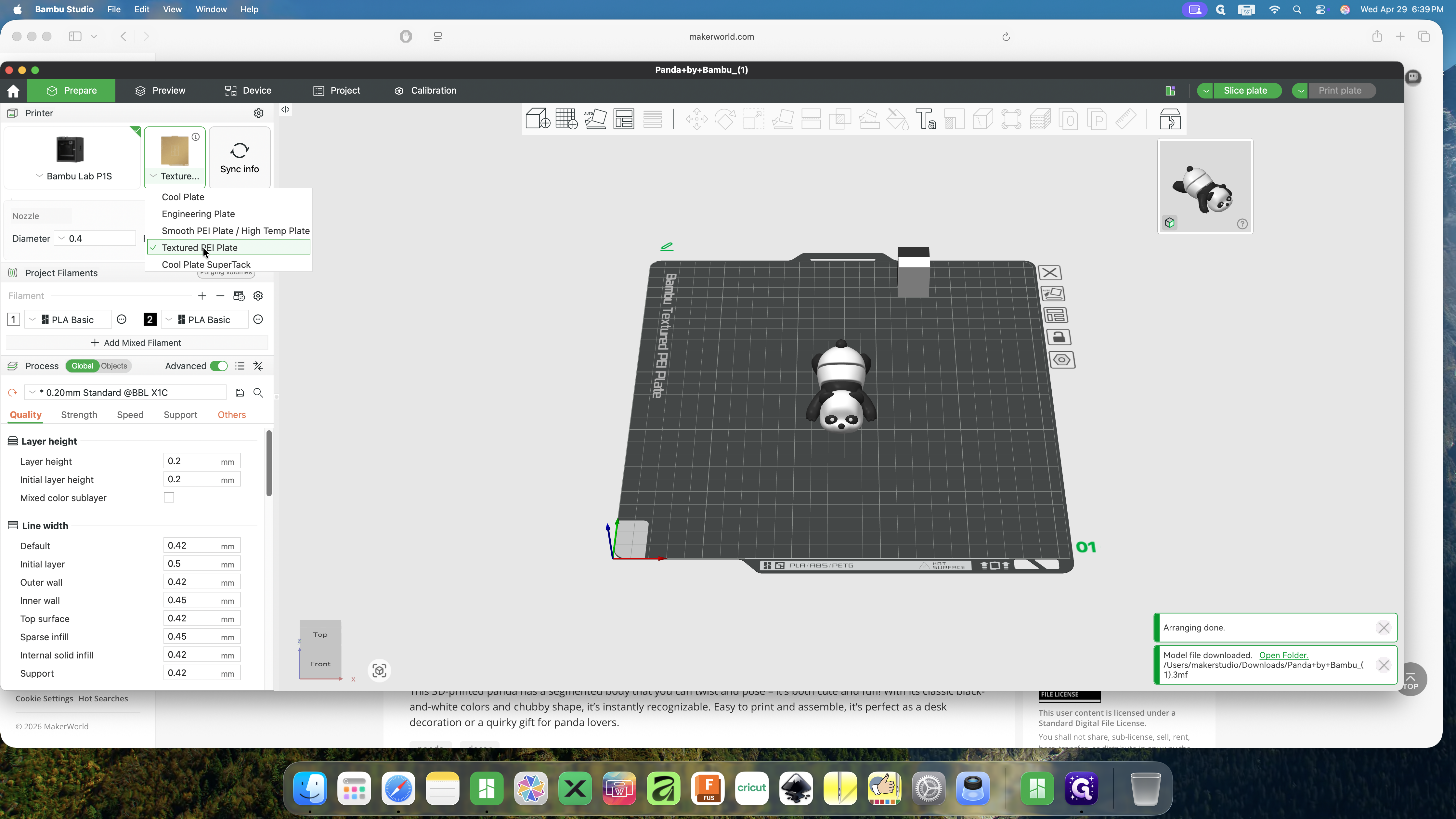 Step #6: Click the build plate dropdown and select Textured PEI Plate.