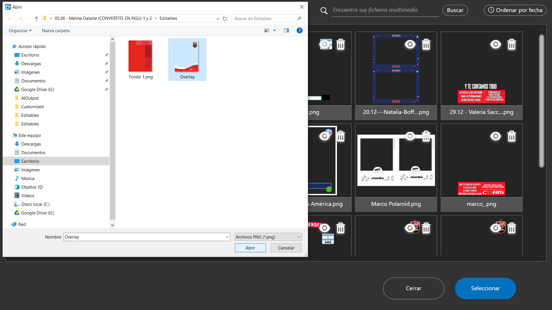 Step #12: Busca el archivo de tu overlay, selecciónalo en el explorador y haz clic en Abrir.