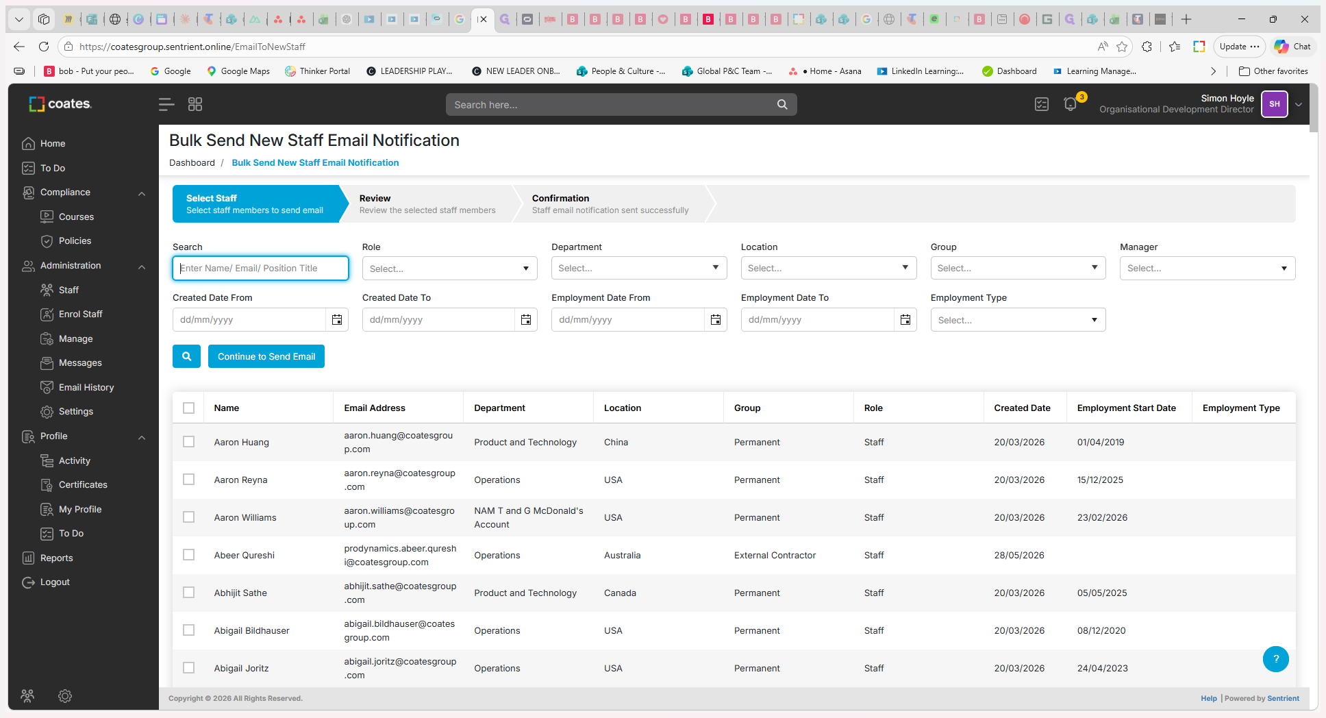 Step #4: Click the search field and enter the person's name.