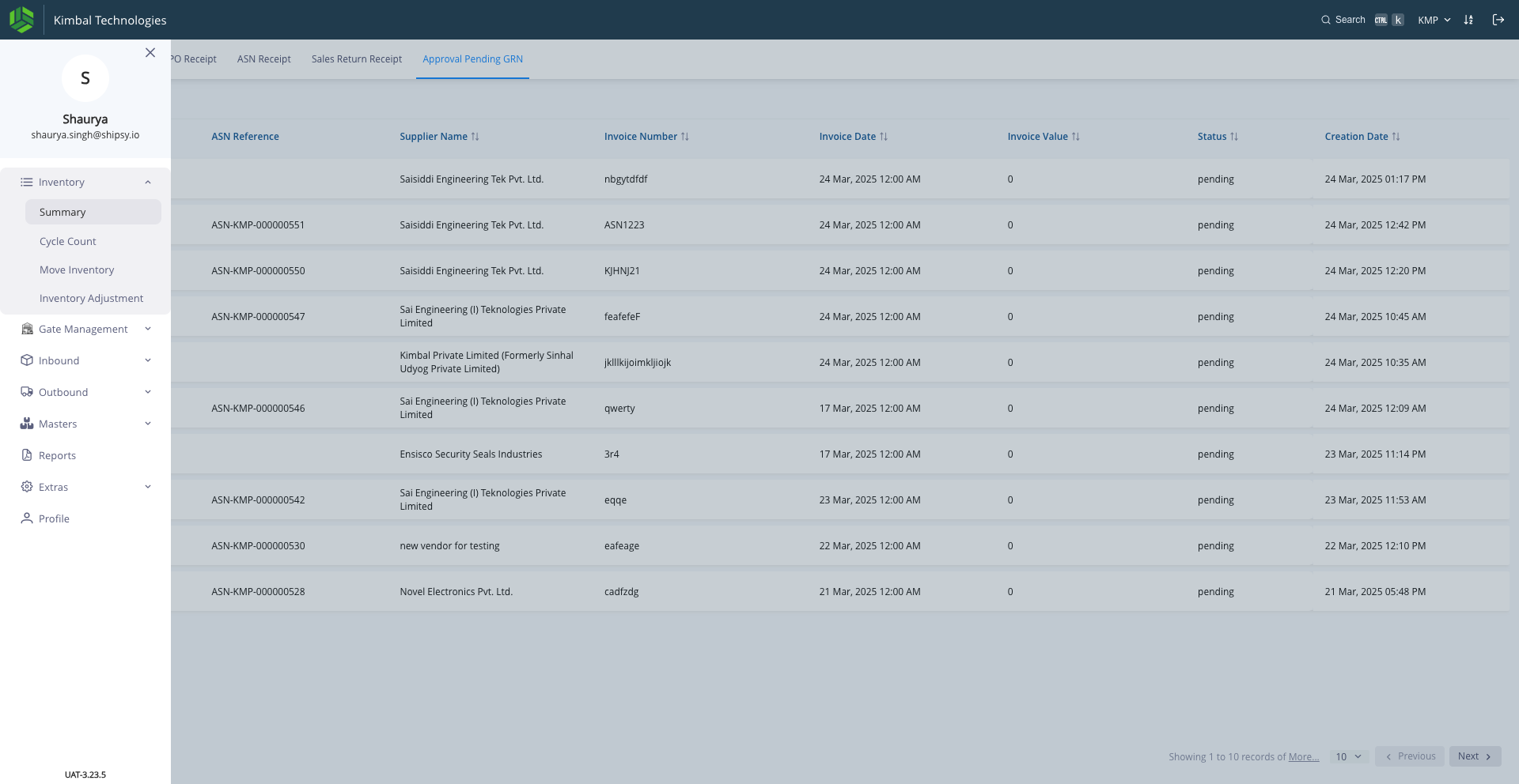 Step #49: Stock can be checked from the Inventory > Summary menu