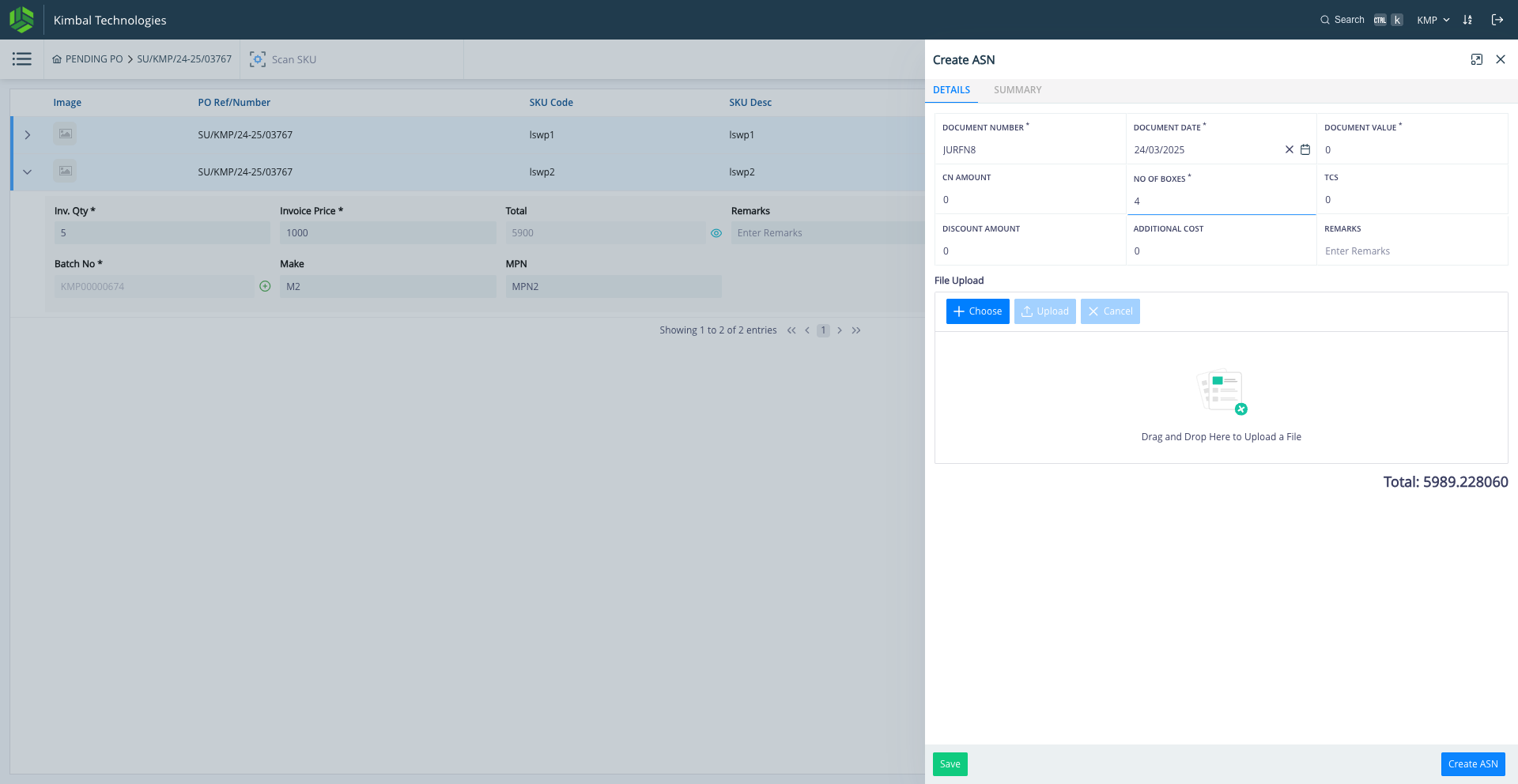 Step #23: Click on "Create ASN"