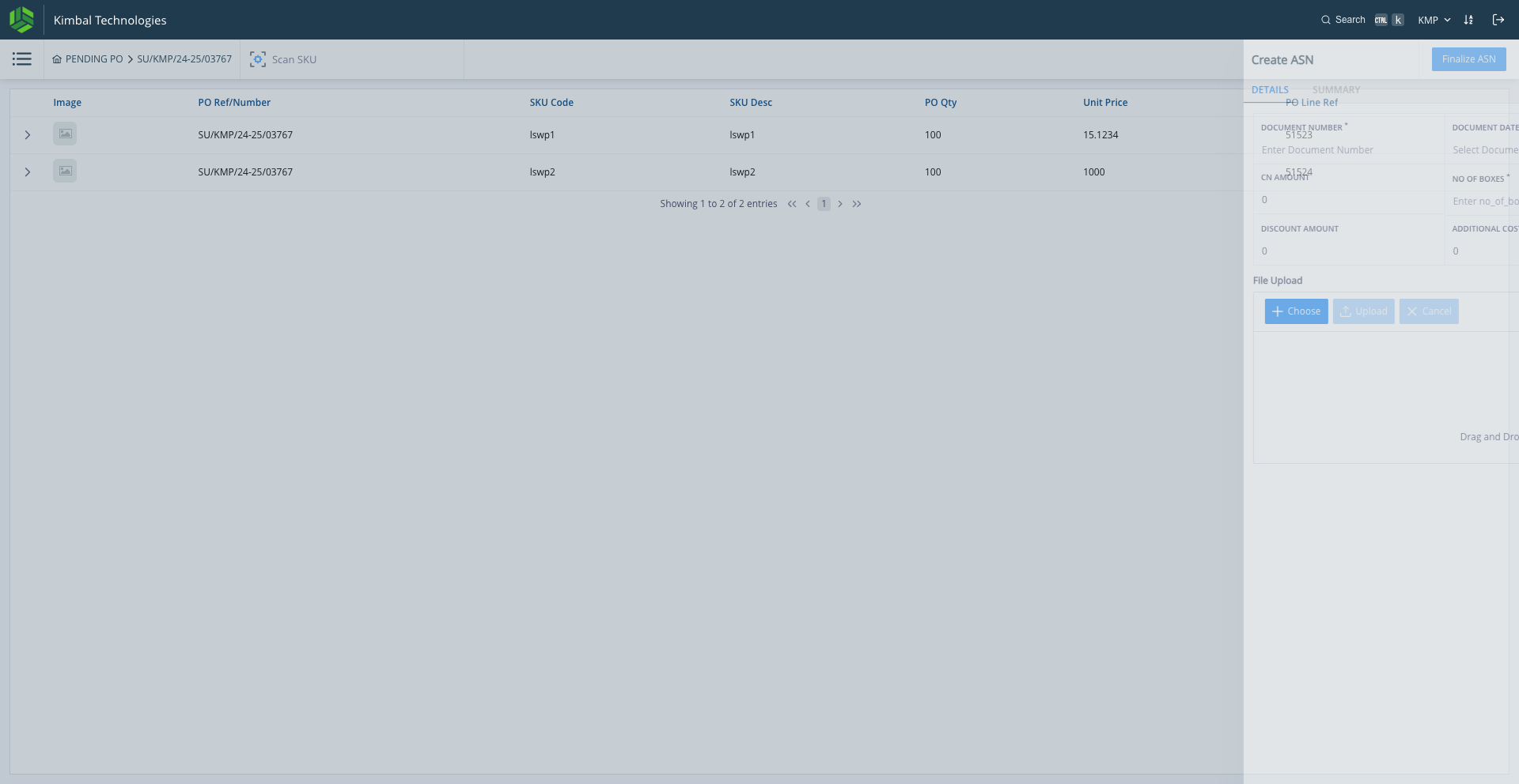 Step #4: Click here (outside the pop up) to close the pop up and to fill the SKU level details