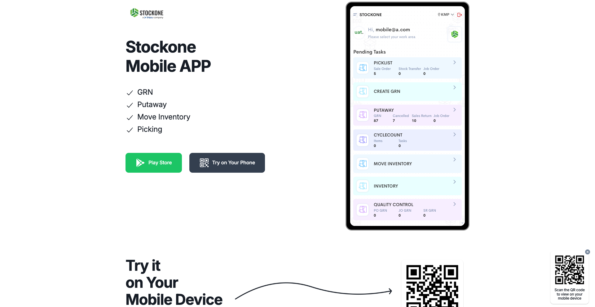 Step #40: Go to the Mobile Application and the Main Menu & Select Putaway