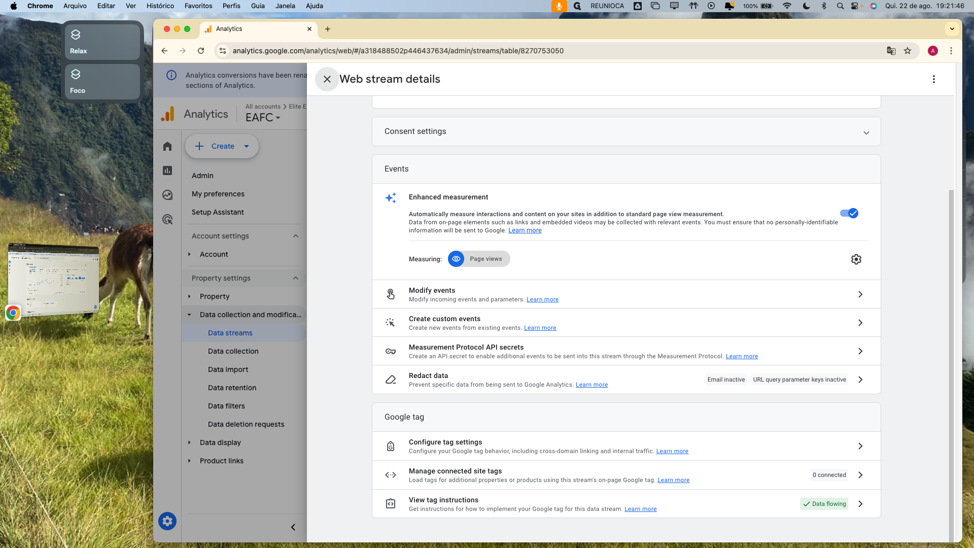 Step #15: Click on "× Web stream details"