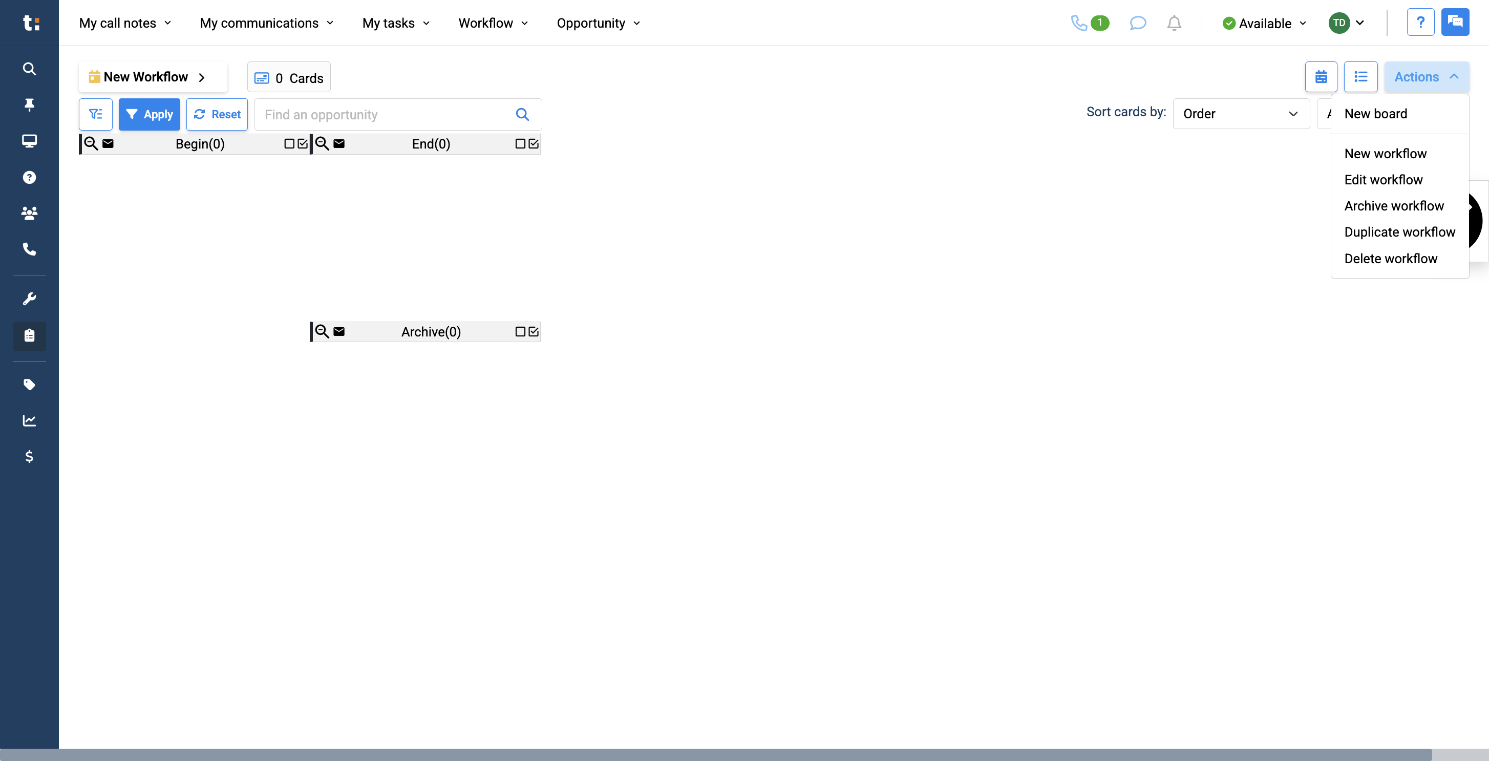 Step #4: To add a column, click "New Board."