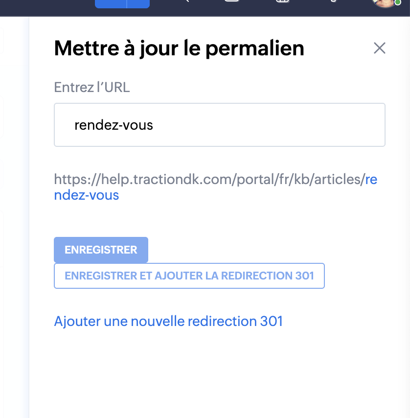 Step #6: Modifier l'URL et sauvegarder