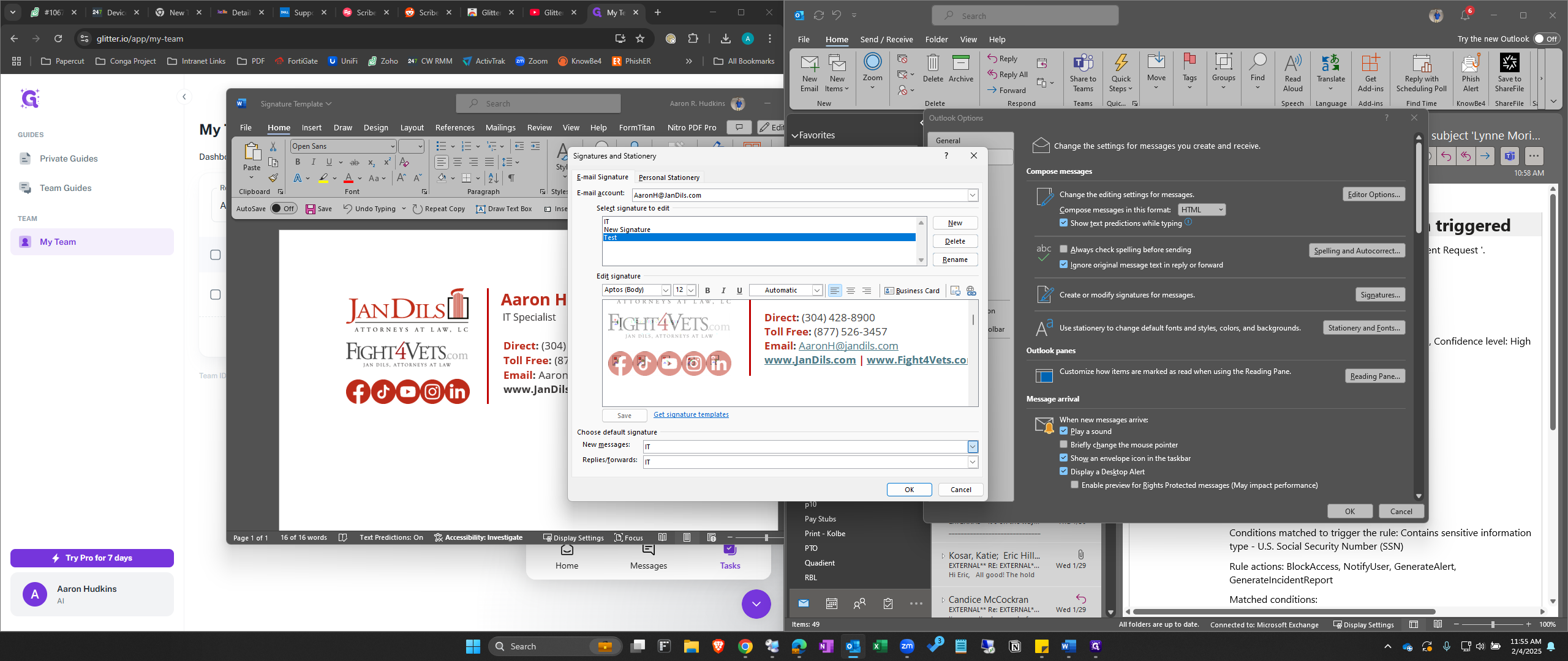 Step #12: Change your Default Signatures for New and Replies to the new signature you just created.