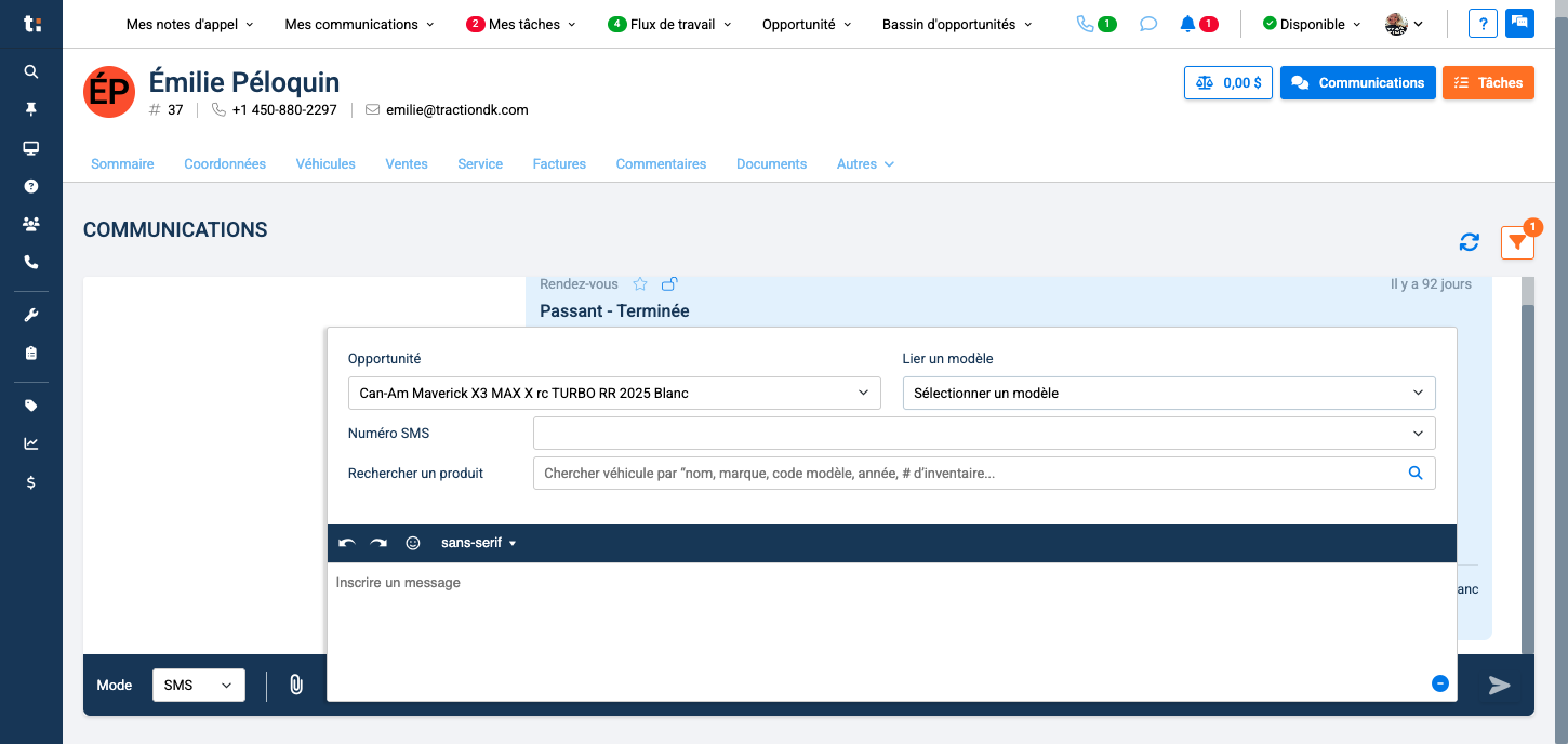 Step #7: Utiliser ensuite le menu déroulant "Lier un modèle" pour choisir parmi votre liste de modèle