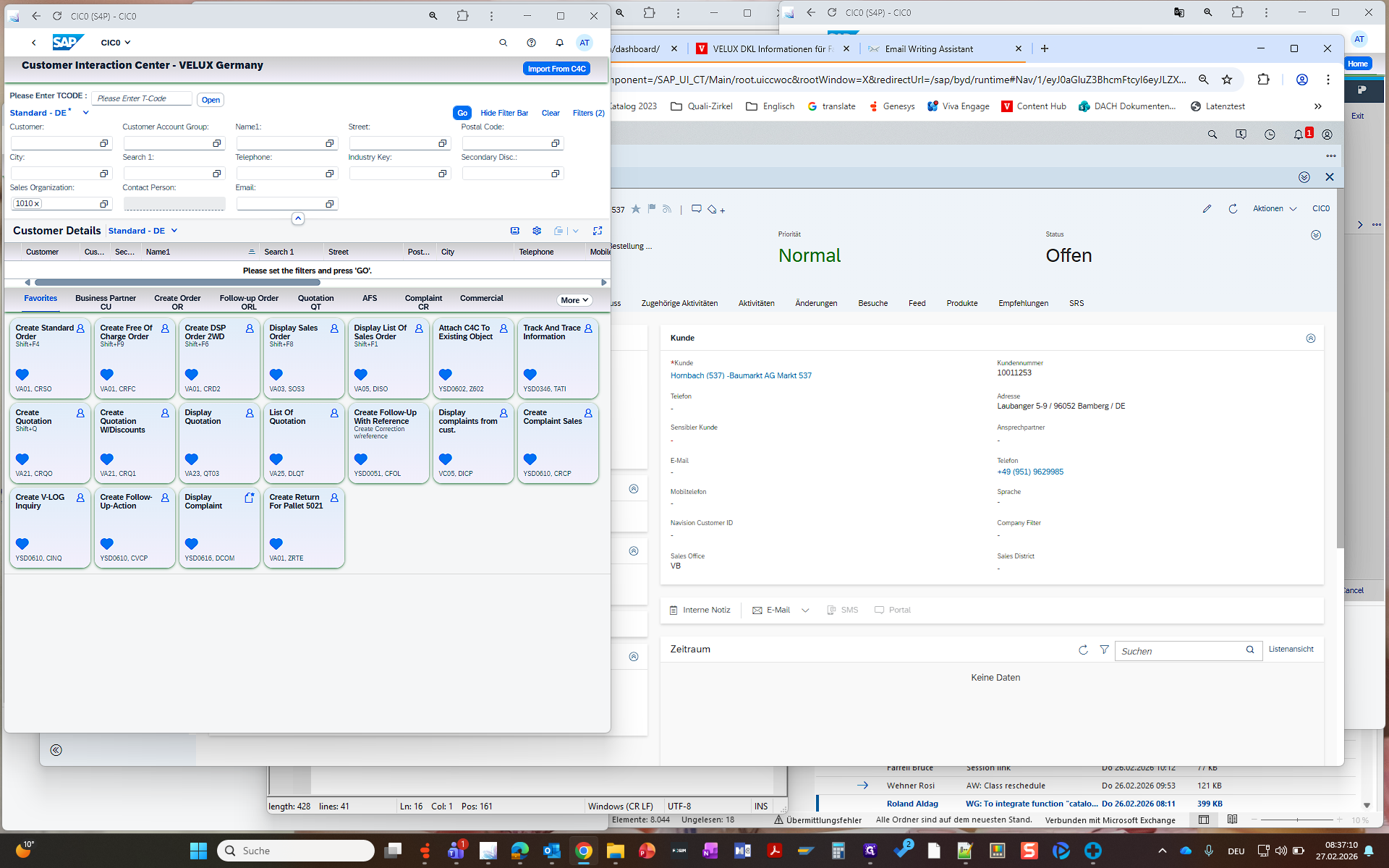 Step #16: Öffnet eine SAP-Maske