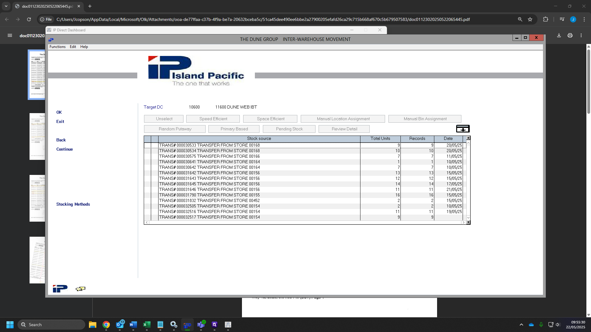 Step #88: Find the transfer numbers from your sheet. 