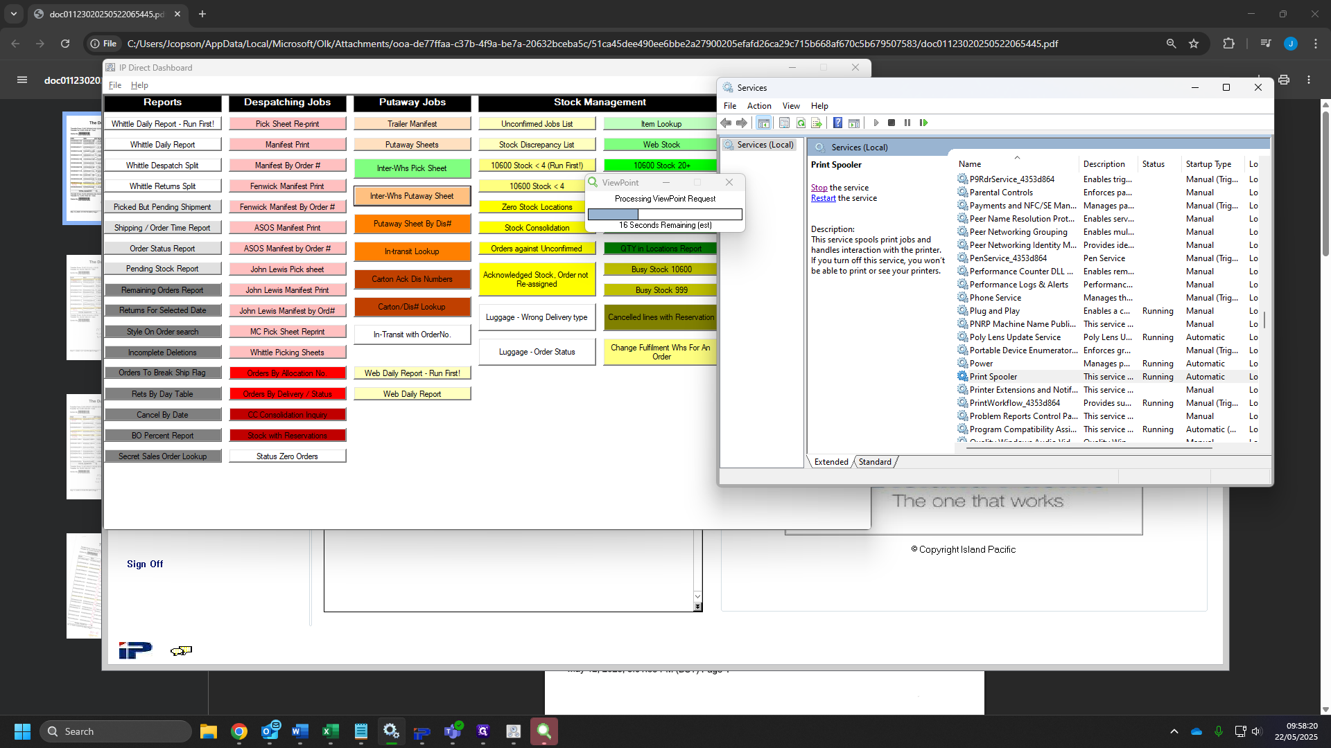 Step #102: Click on "Stop the service" on Print spooler. 