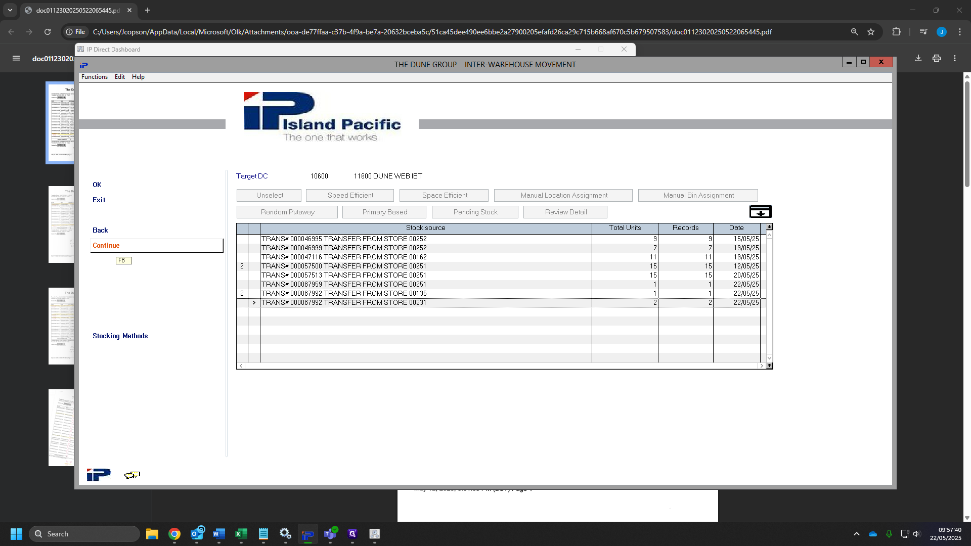 Step #91: Click "Continue" once you have selected all of your transfers. 