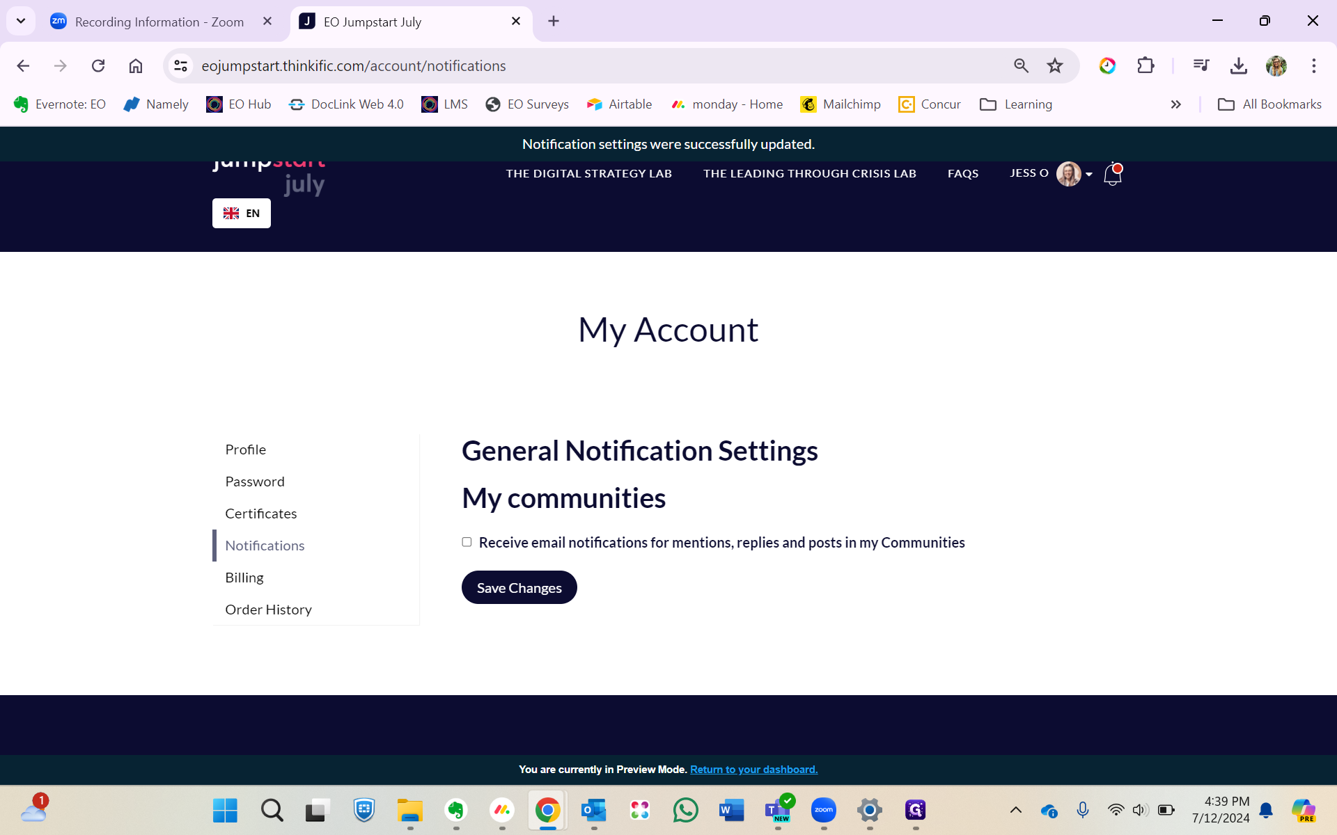 Step #5: Click on your profile icon again: