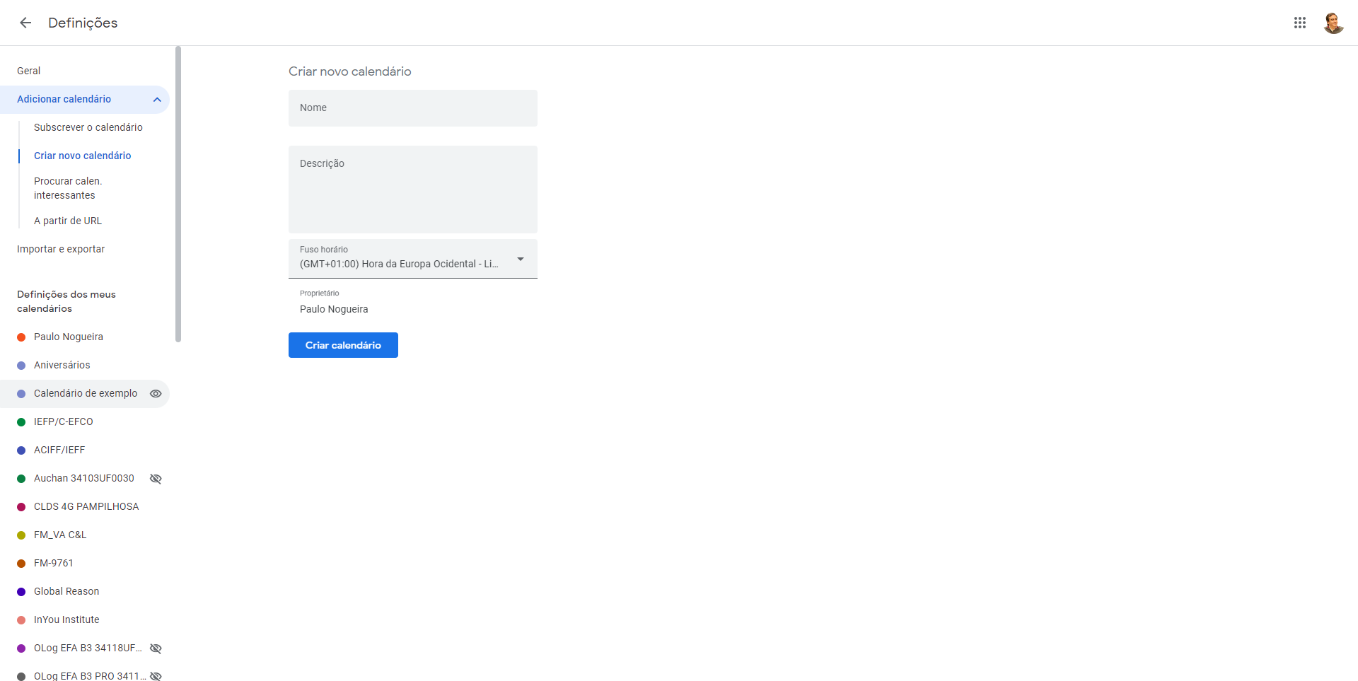 Step #9: Cliquem em "Calendário de exemplo"