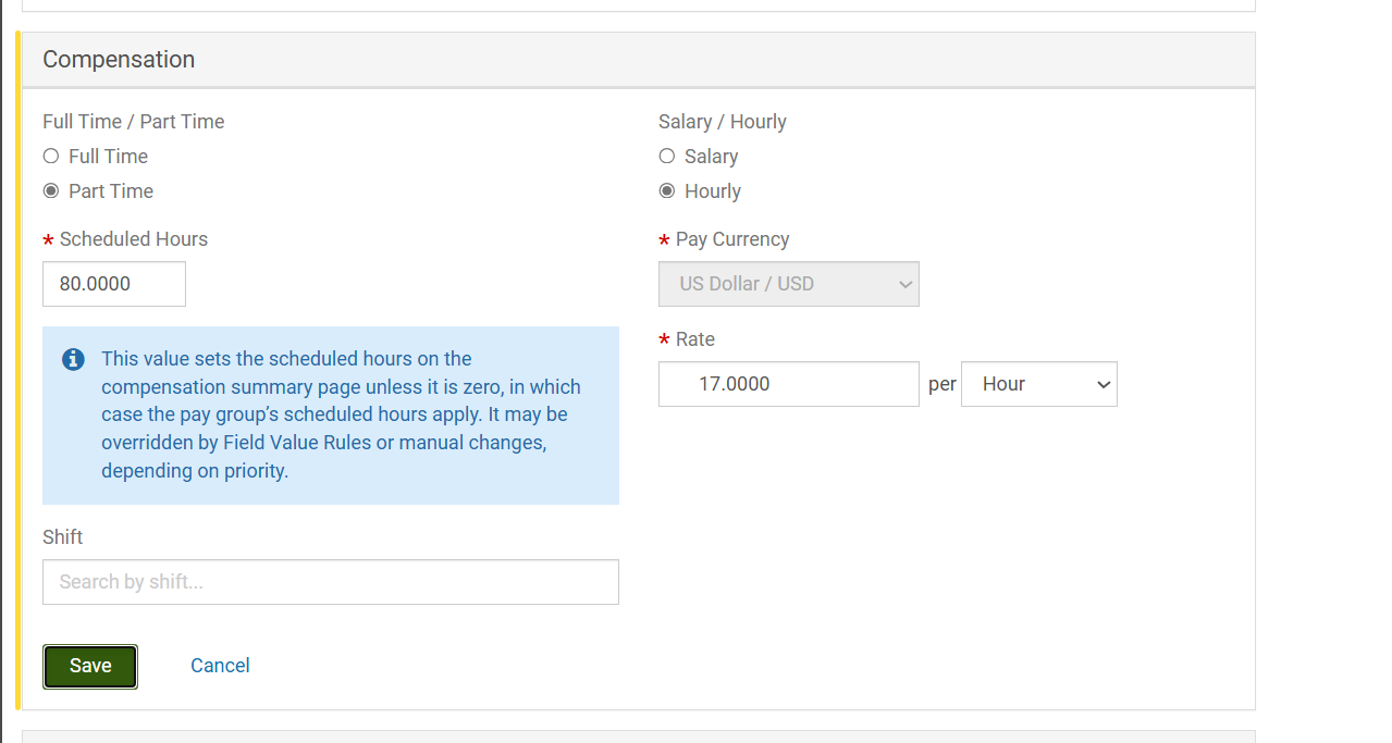 Step #16: Select Part-time/full time.