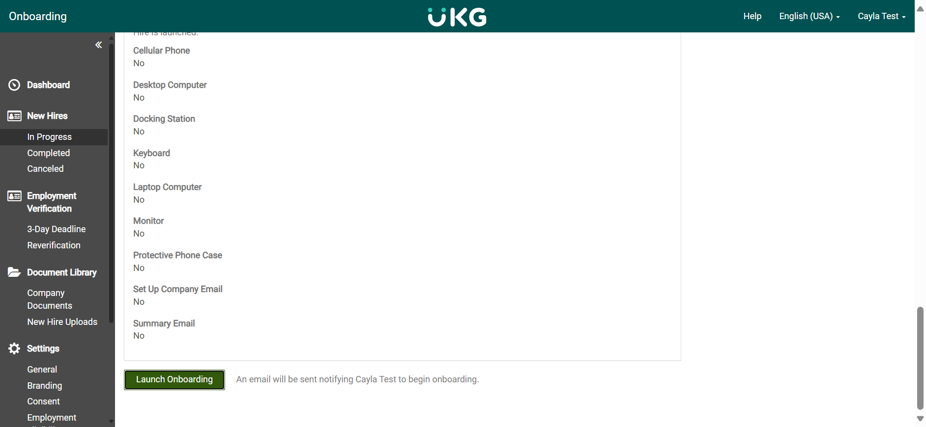 Step #22: You will see a green button labeled "Launch Onboarding."