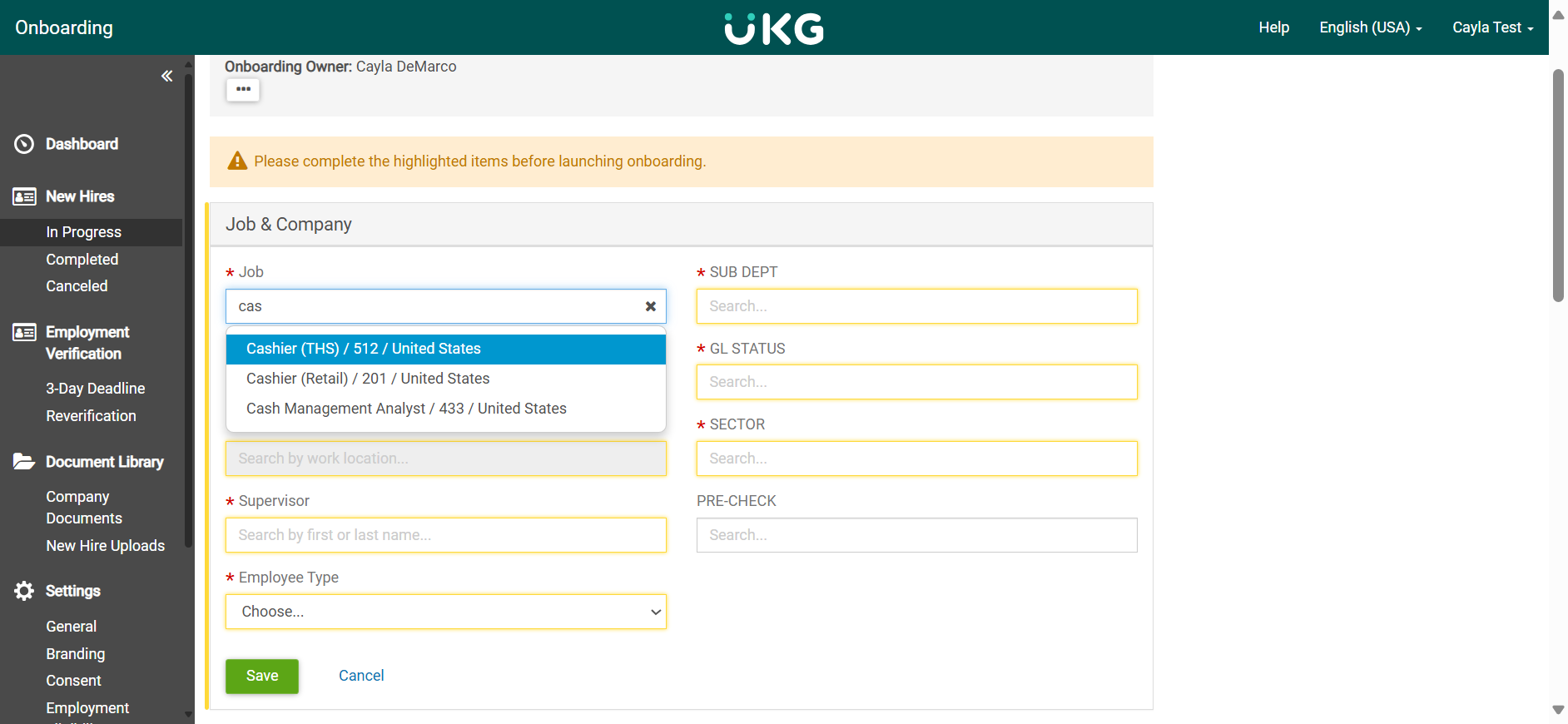 Step #9: Select the job that has "THS" written next to it and select enter. Avoid clicking on jobs labeled as retail.