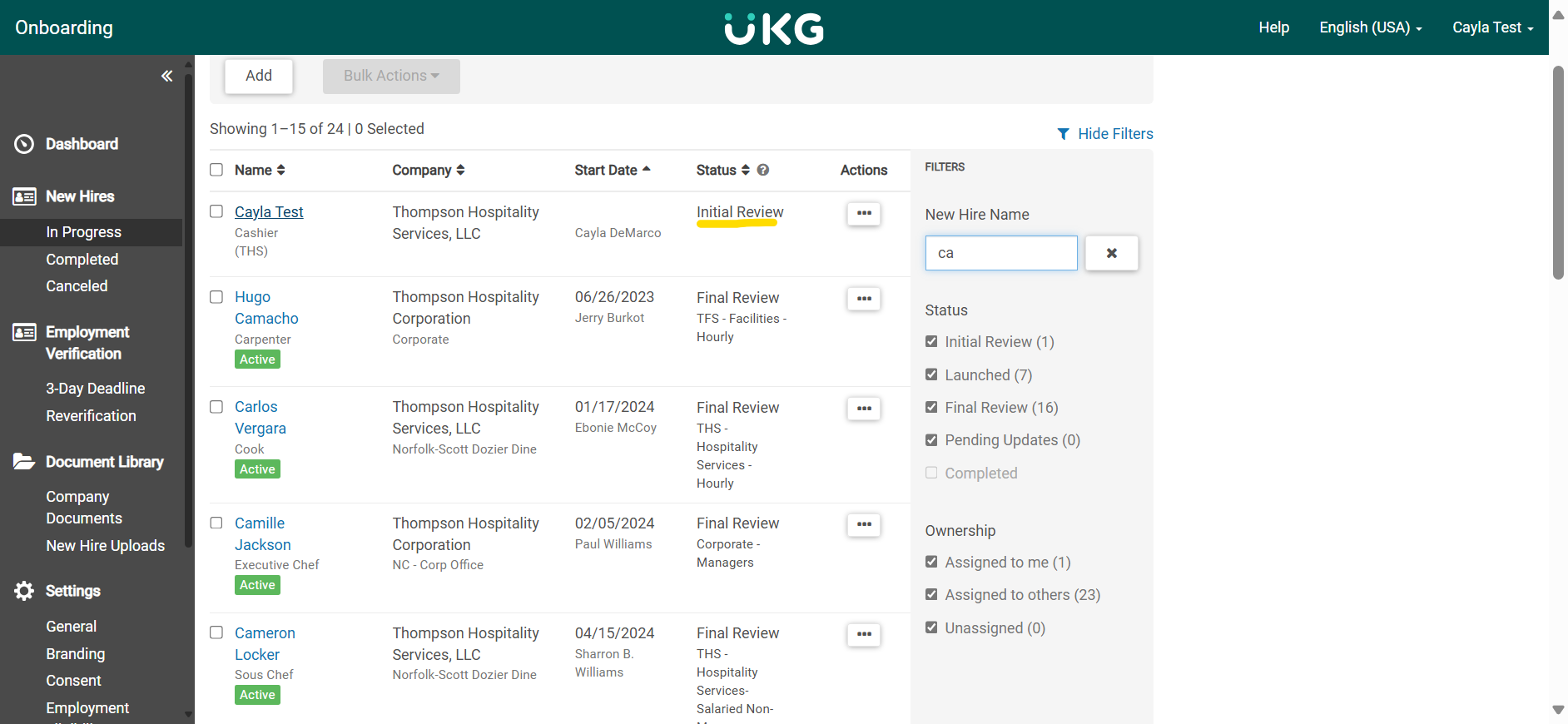 Step #7: Once you locate the employee profile. Click on their name.