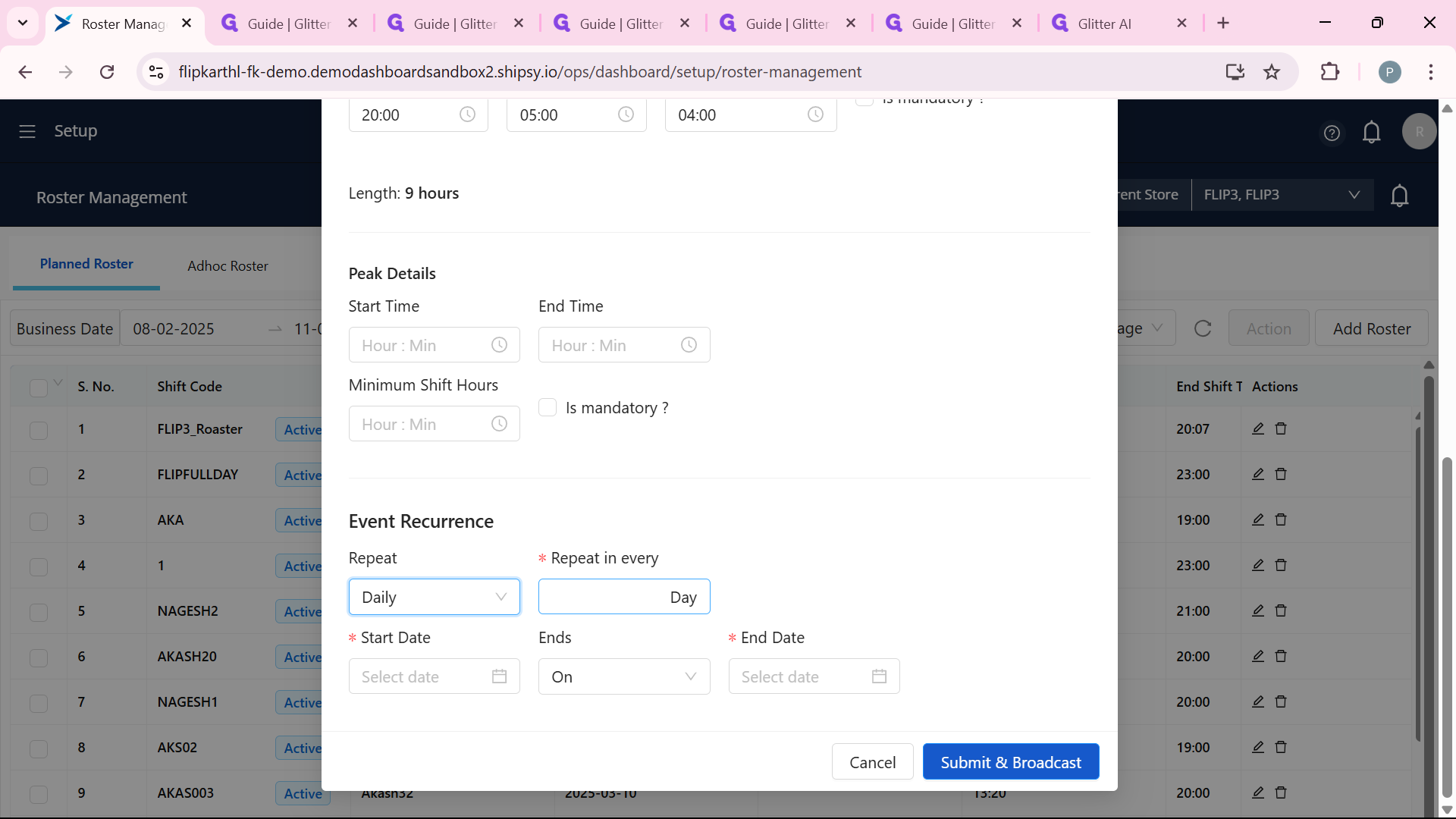 Step #21: Click here to repeat the event.