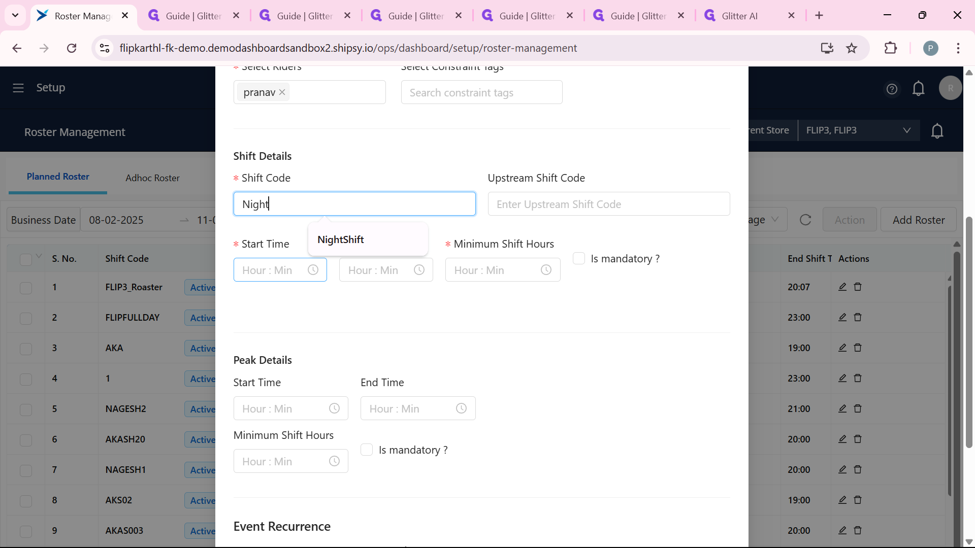 Step #10: Click on Start Time to give Shift Starting time