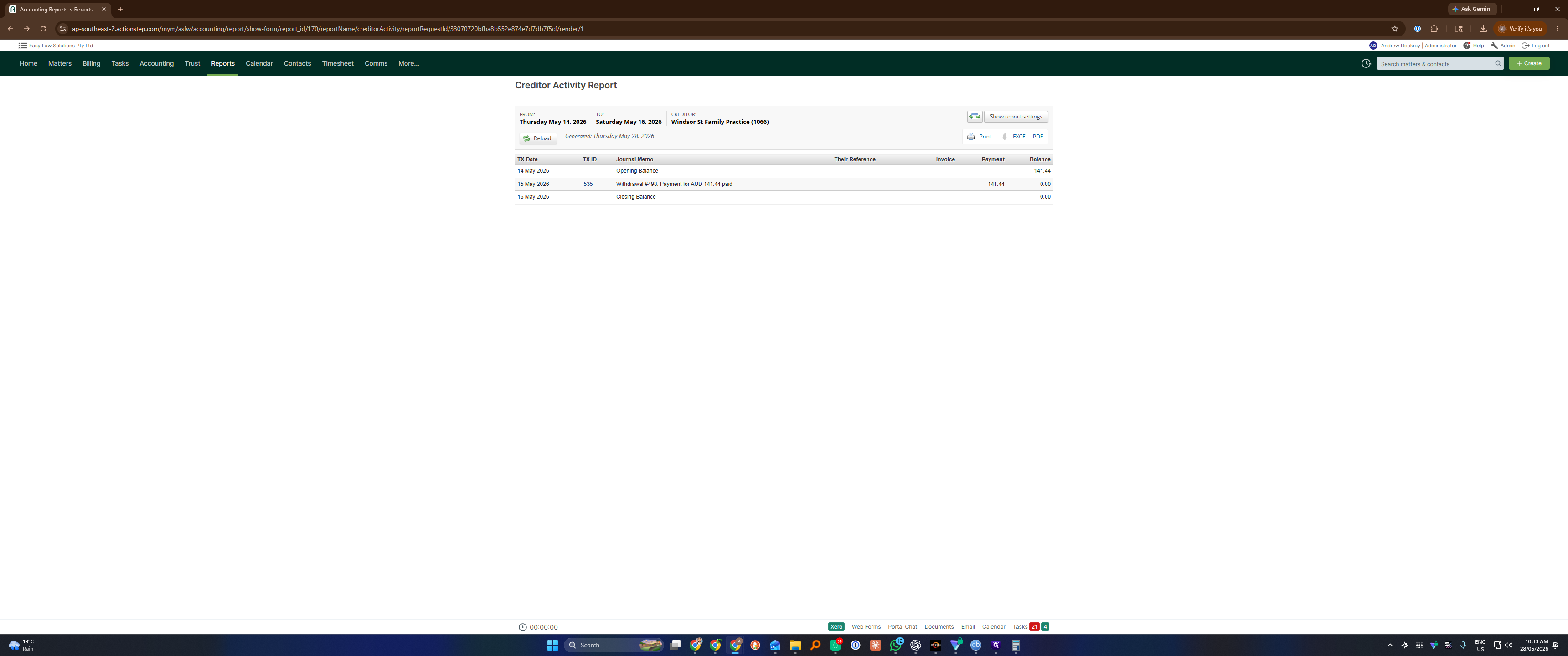 Step #9: Click Search matters and locate the relevant client file.