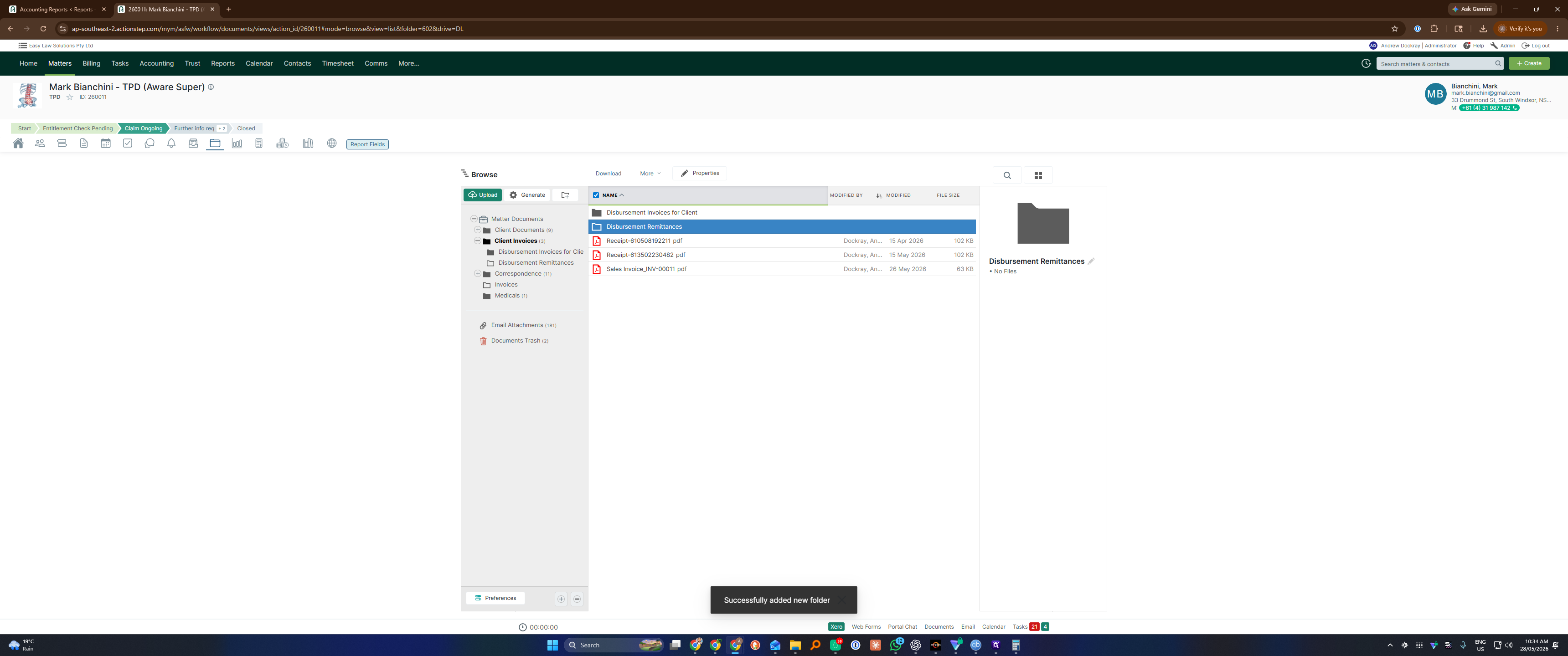 Step #12: Open the Disbursement Remittances folder. Create this folder first if it does not already exist.