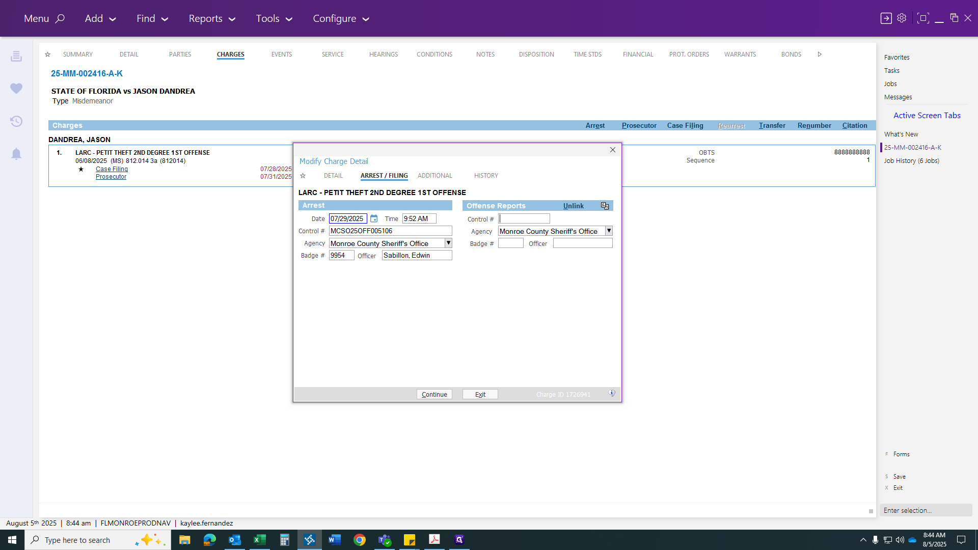 Step #25: Click on "Offense Reports"